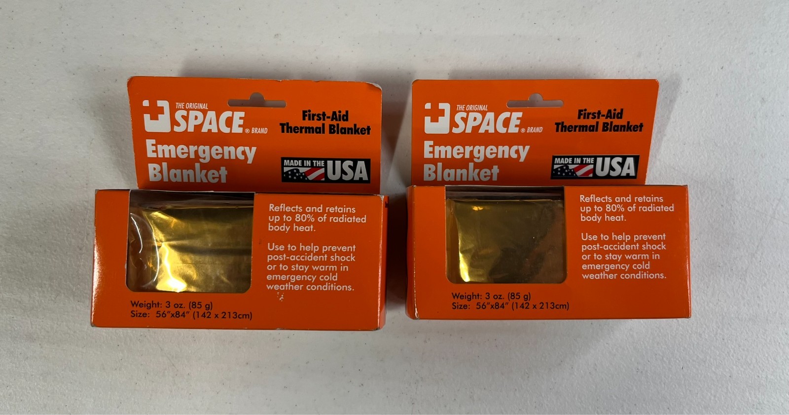 Lot of 2 The Space Brand Emergency Blanket “NASA Spin-off” 56″ x 86″ Vintage NEW