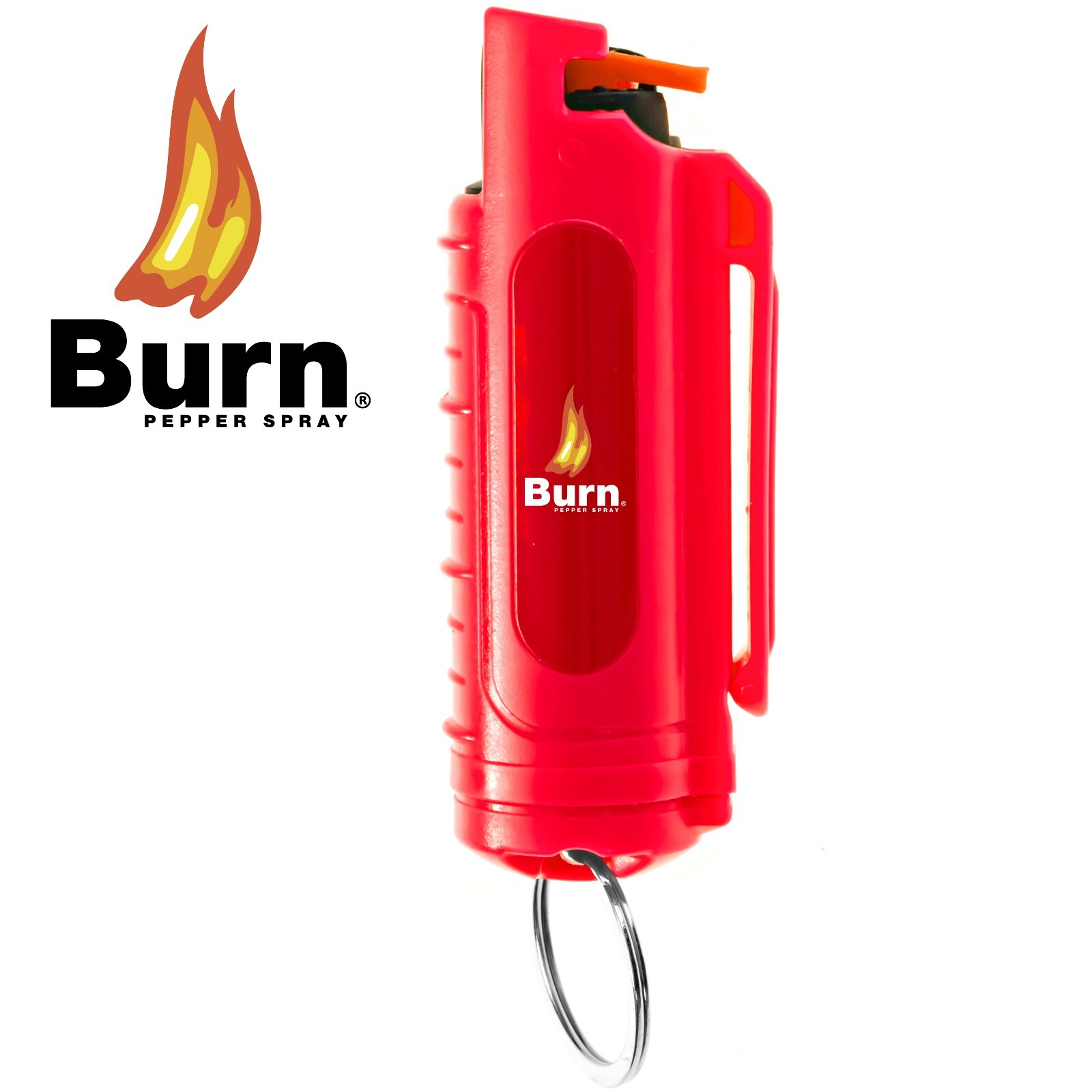 BURN 1/2oz Pepper Spray 2 Red Molded with 2 Quick Release Keychains OC