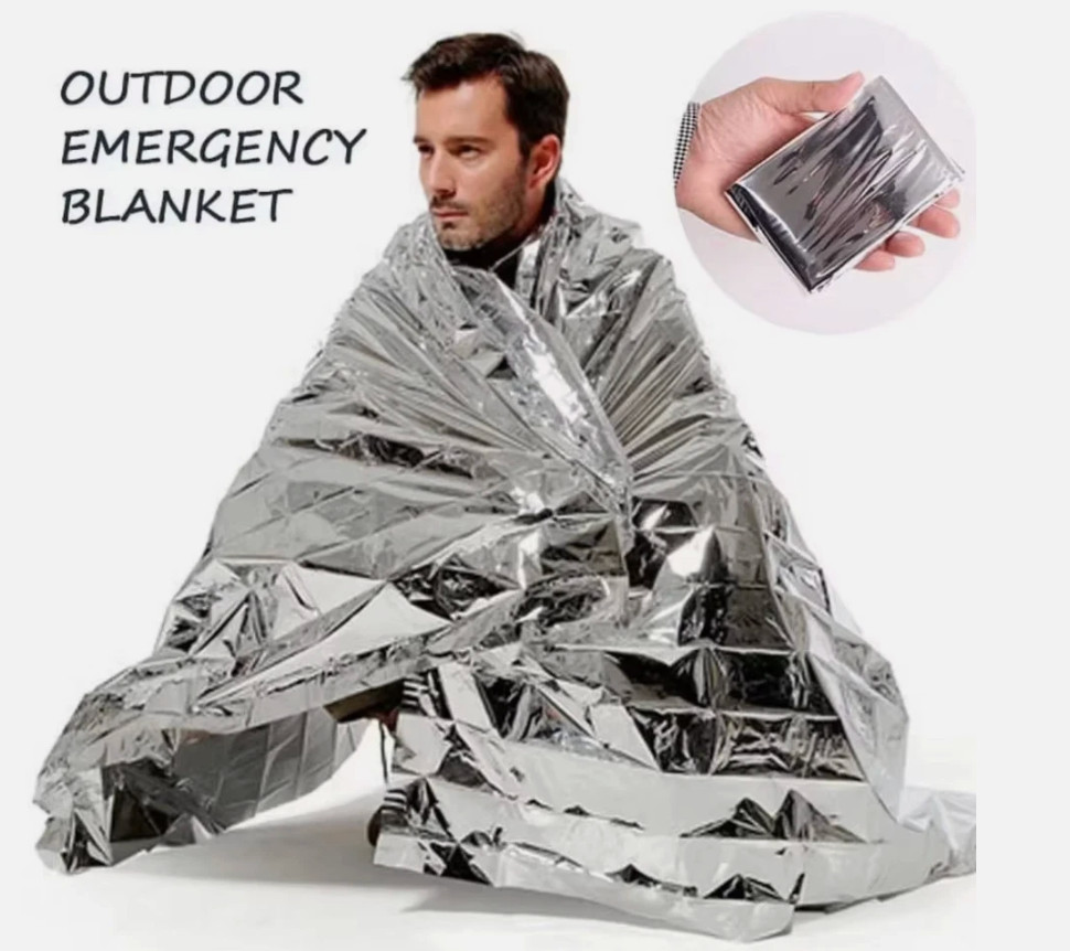 50 Pack Silver Mylar Emergency Blankets – Survival, Camping, Military, Homeless