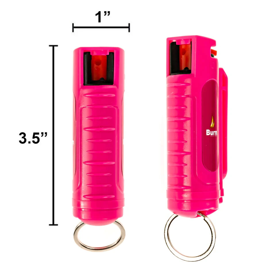 2 Pack Burn Pepper Spray 1/2oz Women Self Defense Security Pink