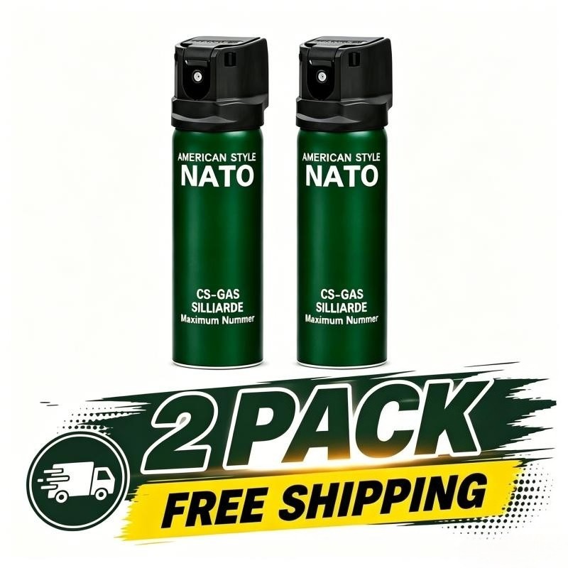 2 Pack Pepper Spray Max Strength Flip Top Canister Self Defense Guard 110ml