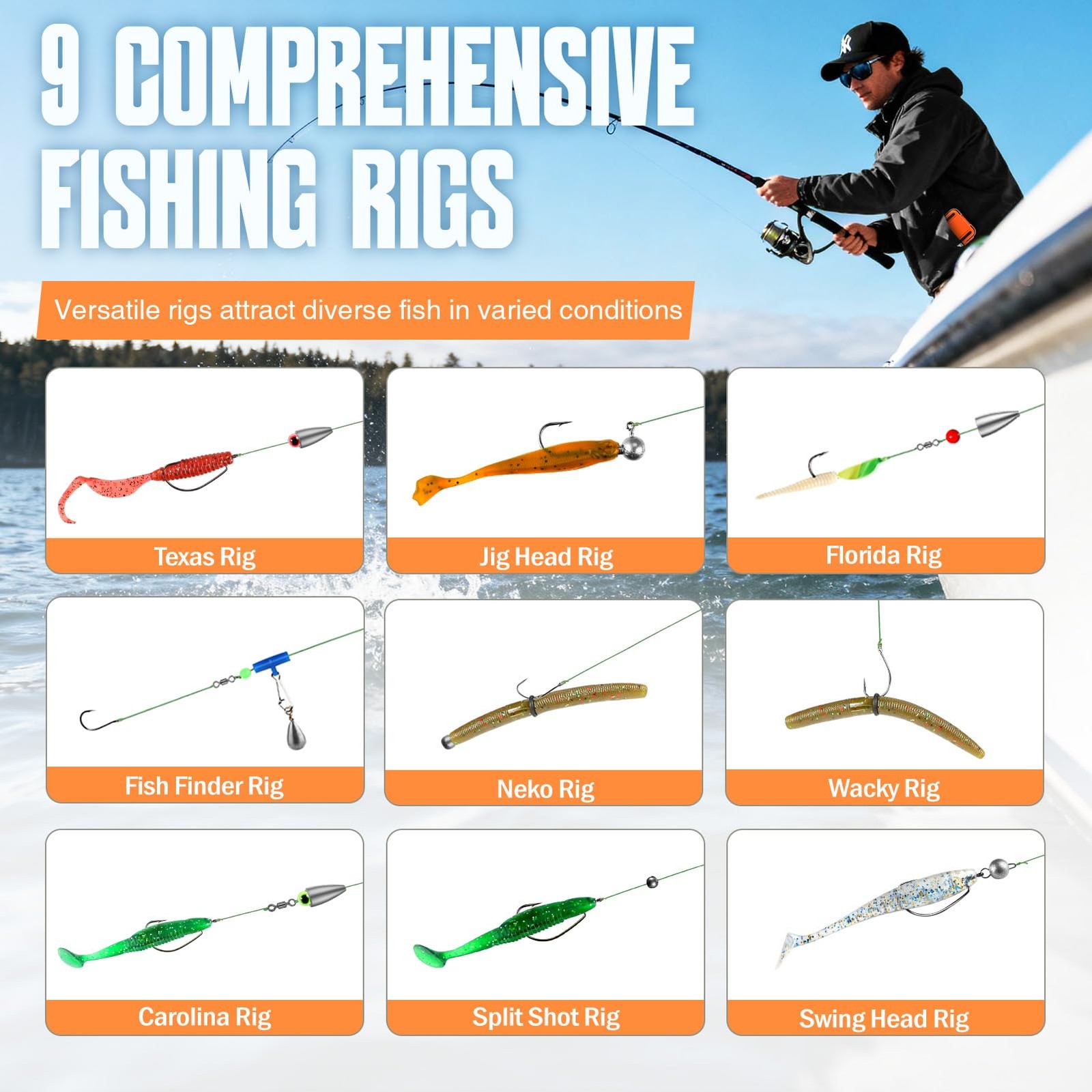 TOPFORT 187/343pcs Fishing Accessories Kit, 343pcs kit