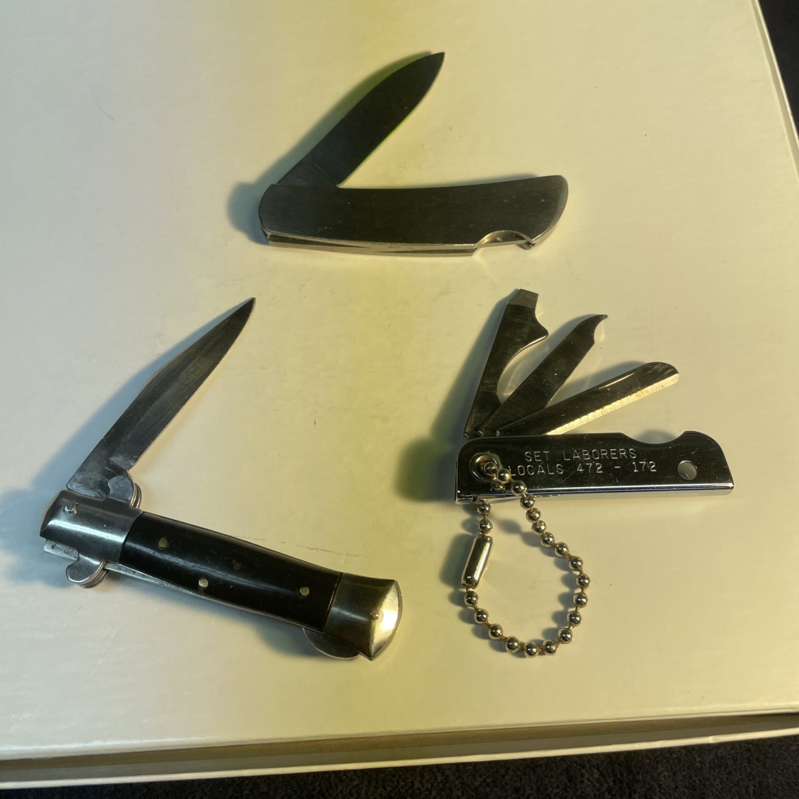 Set Of Three Small Camping/Utility Pocket Knives ; All In VGood Working Order ￼