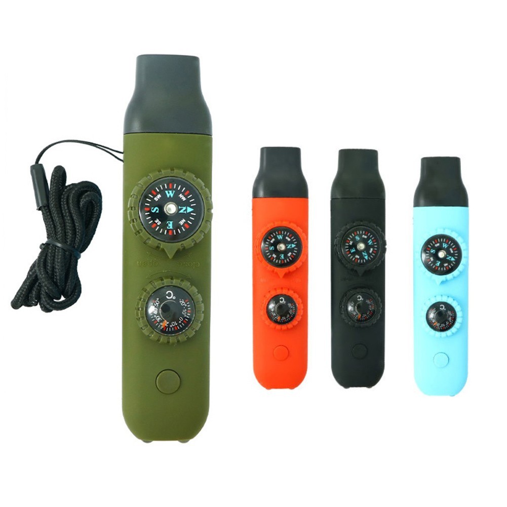 Camping Navigation Tool Built-in Whistle LED Navigation Light Thermometer