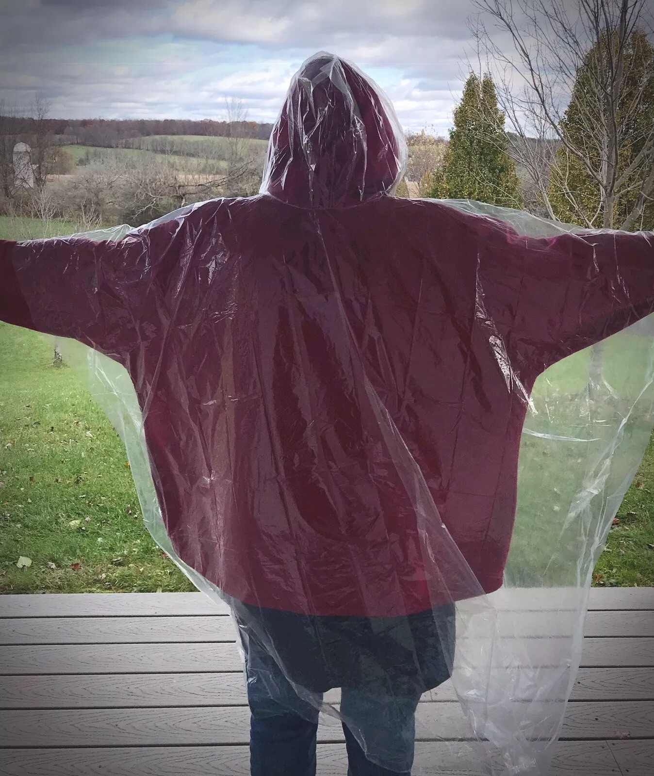 Emergency Ozark Trail Hooded Poncho Wet Weather Protection – One-Size-Fits-All