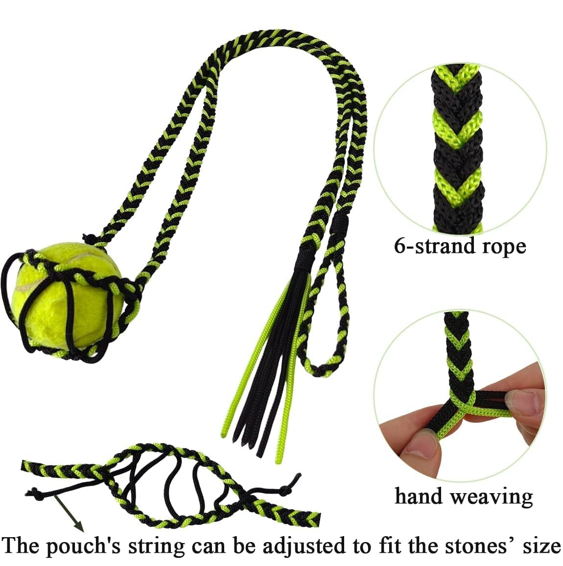 Balearic Shepherd Sling,Handcrafted Braided Old-Fashioned Black,green