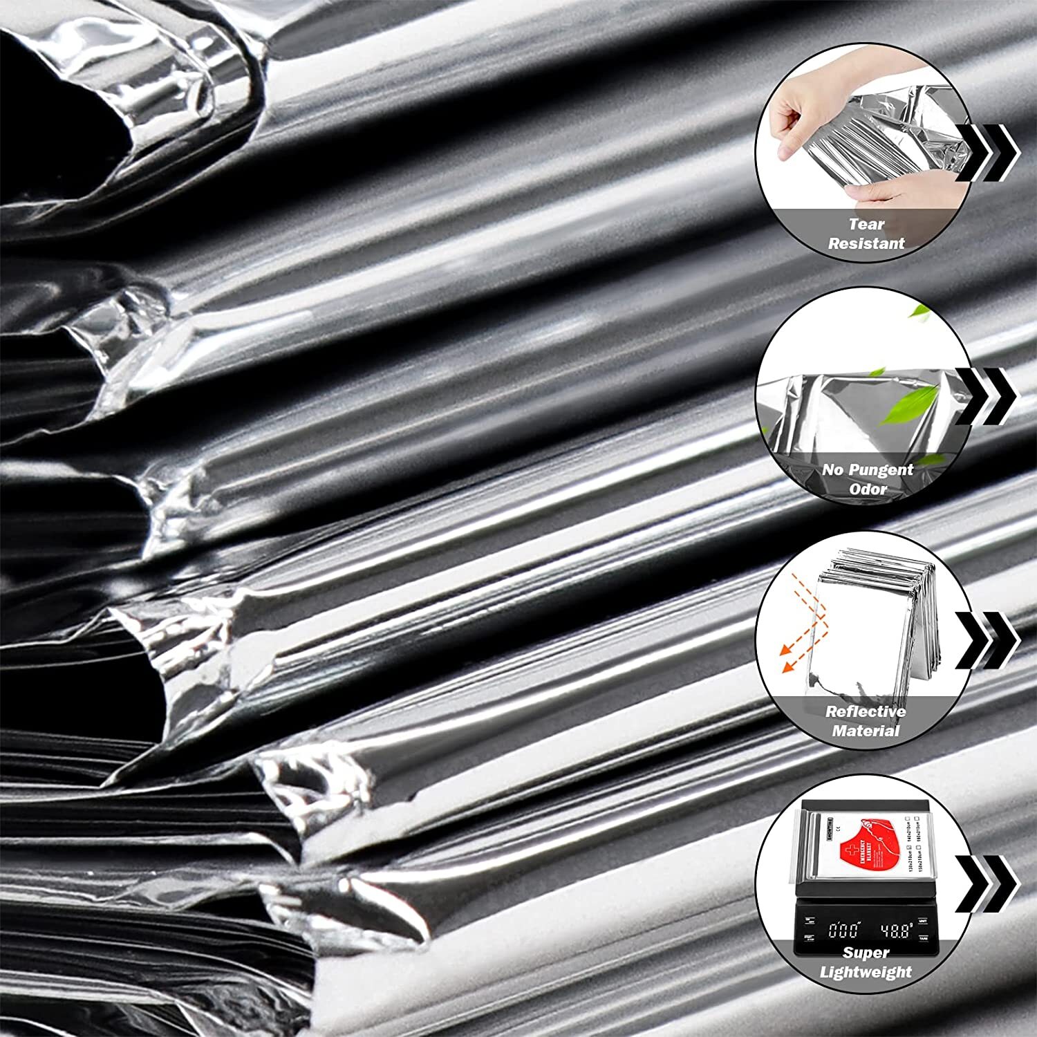 1-100 Pc Medical Emergency Thermal Blanket Mylar Trauma Military Survival Silver