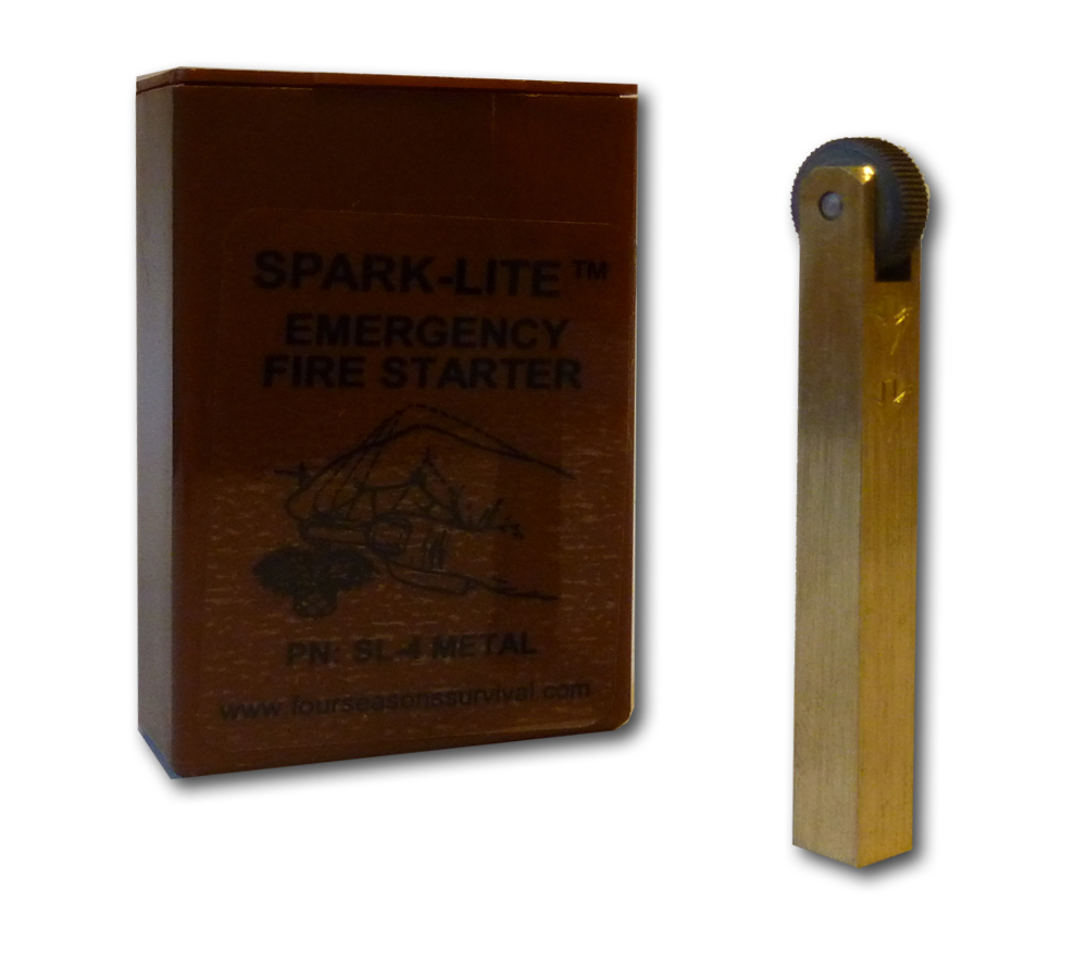 Brass Spark Lite Firestarter Kit 8 Tinder Quik Tabs Aviation Military Survival