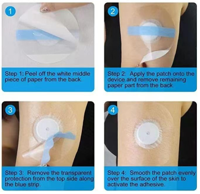 55 Pack Freestyle Adhesive Patches Sensor Covers for Libre 123, Waterproof
