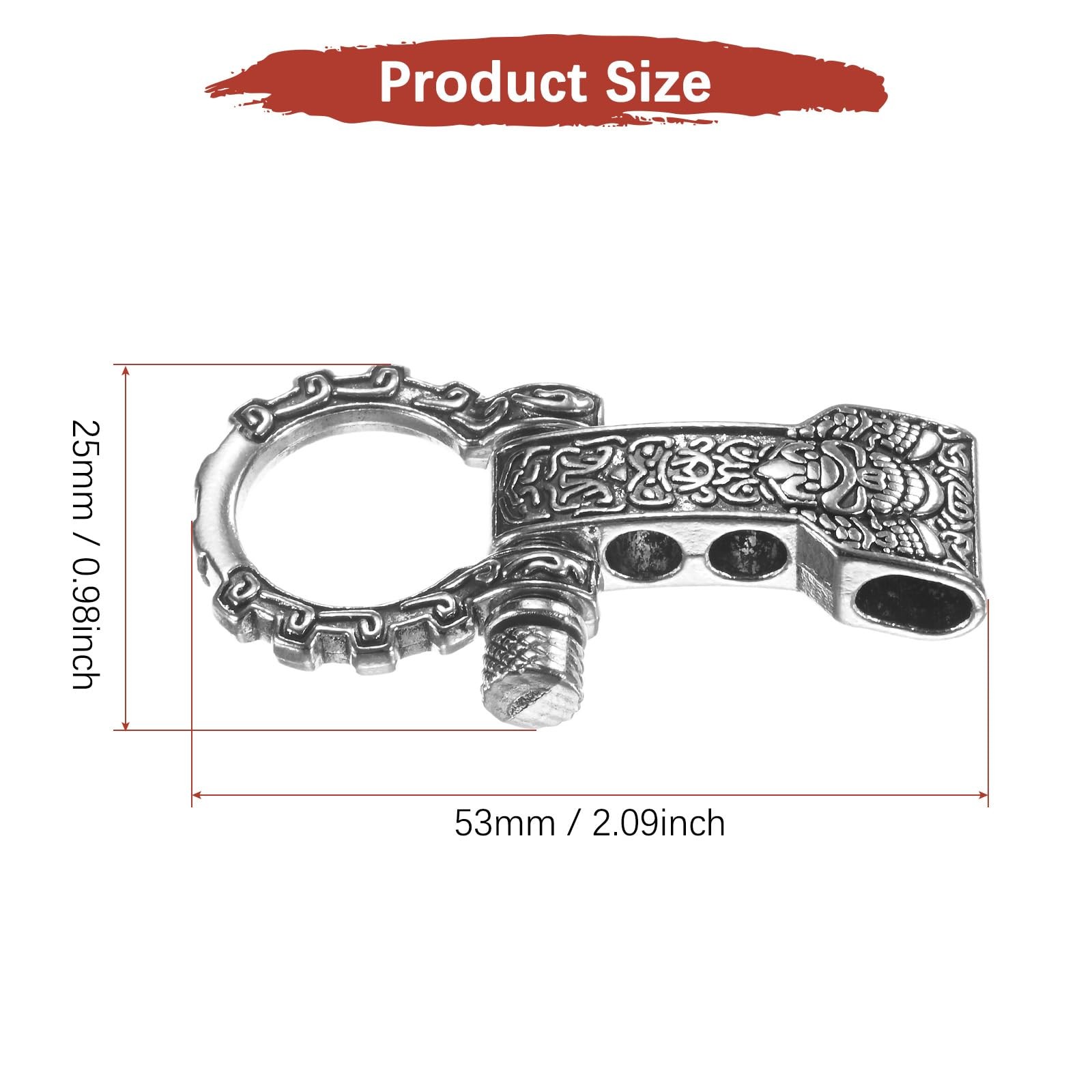 TIXIPEM Paracord Bracelet Shackle Buckle [10PCS] – 53 x 25 mm, Silver