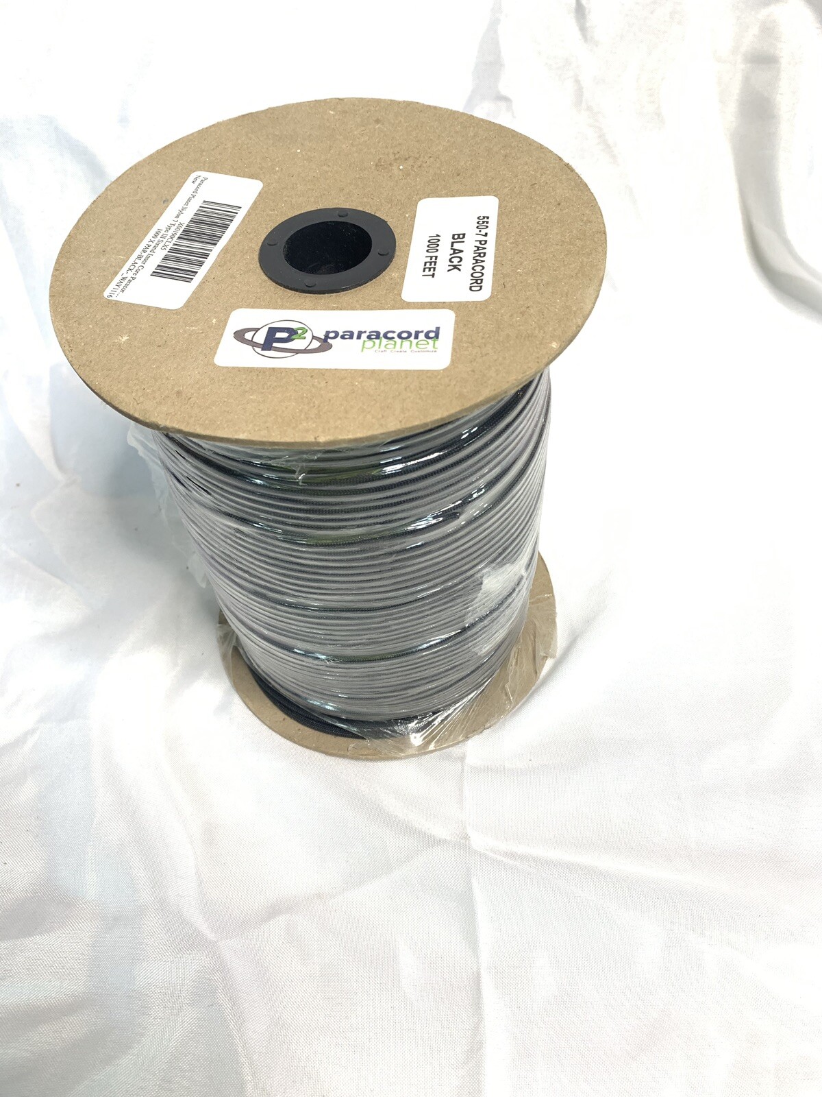 NEW Black 550-7 Paracord 1000 Feet Roll Nylon 7 Type III strand Inner Core