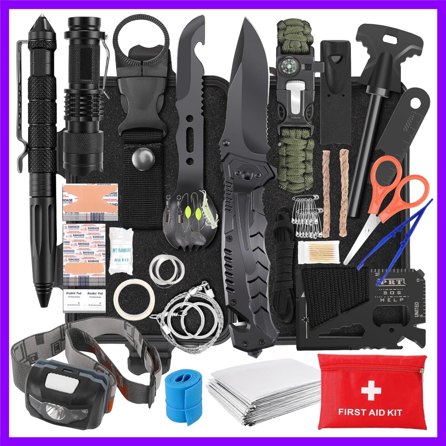 116PCS Survival Kit First Aid Emergency Gear Camping Hiking Bug Out Bag