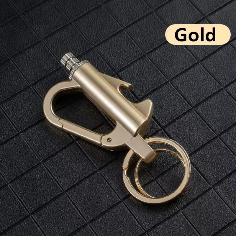 (Fuel Not included) 3-ln-1 Lighter Keychain Bottle Opener, Outdoor Fire Starter