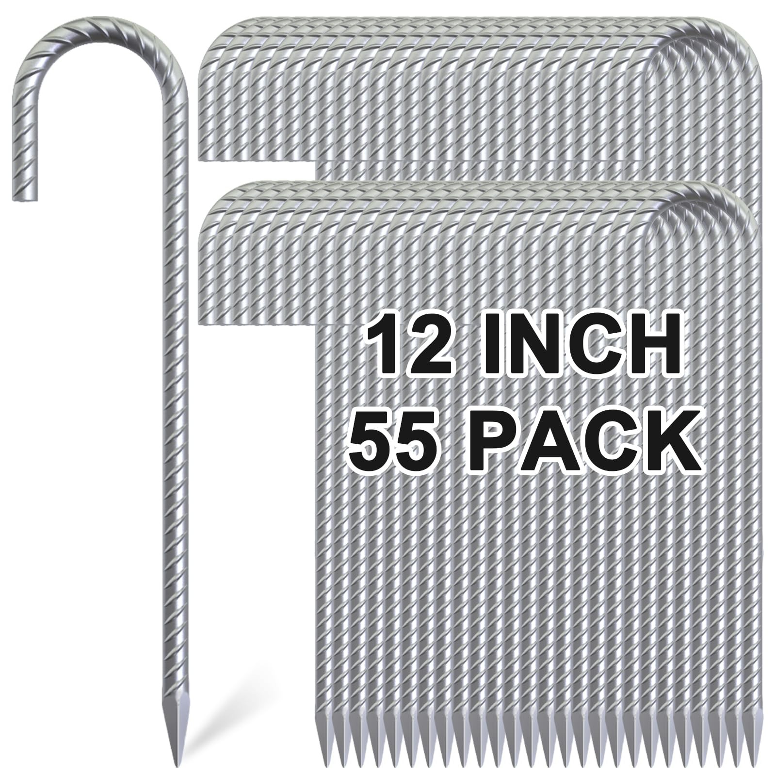 OK5STAR Rebar Stakes 12 Inch, 55 12 Inch – 55 Pcs – Silver, 12 inch – Silver