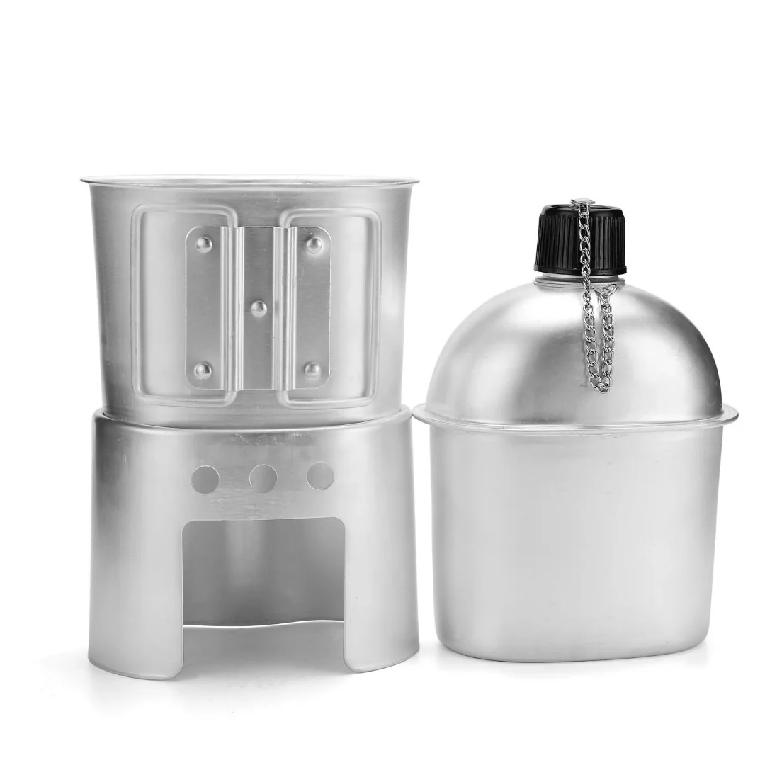 Aluminium Canteen Cook Set 1L | Cup, Stove & Carry Bag Australia