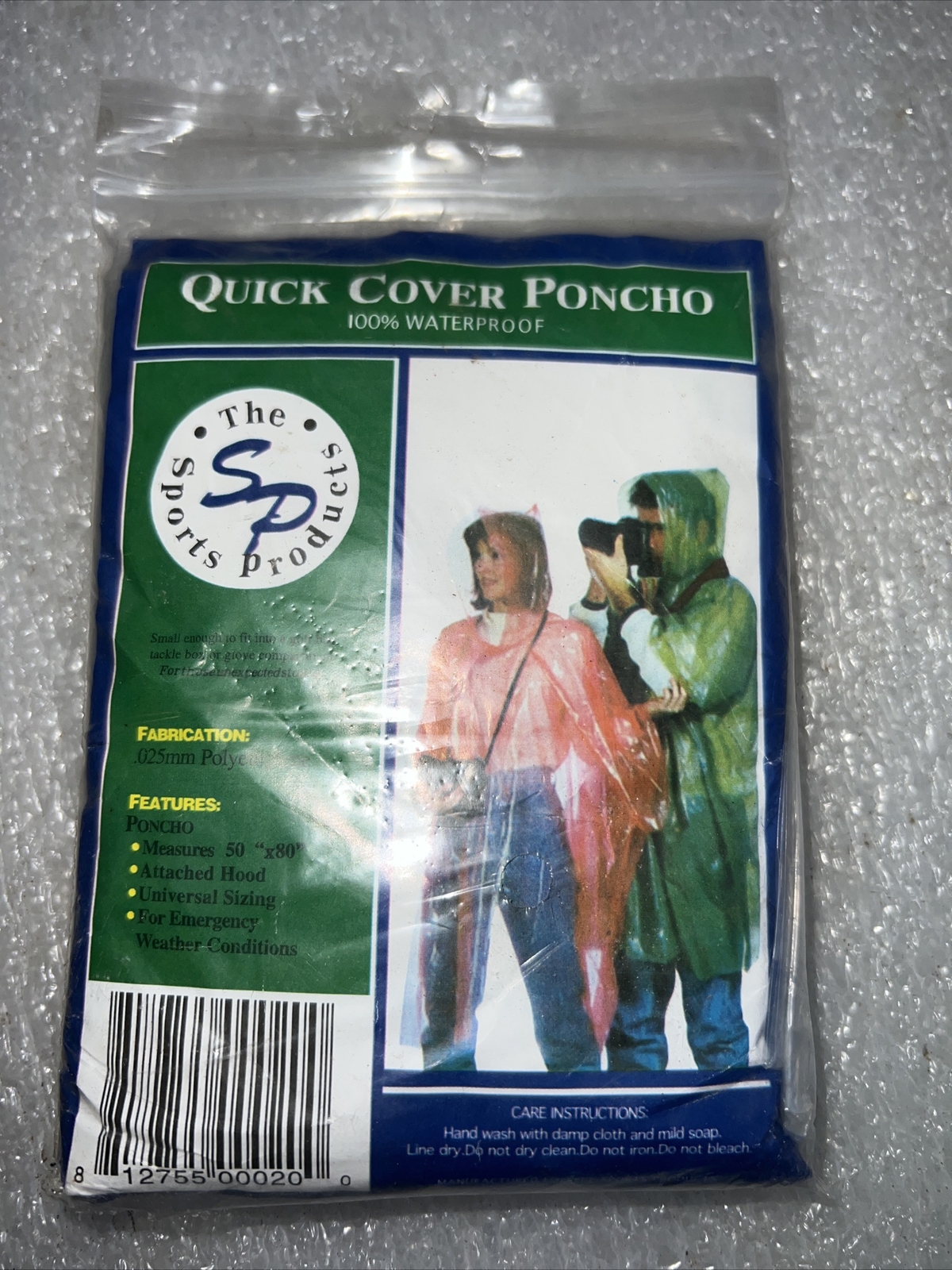 Rain Poncho, Emergency fits in pocket poncho, fishing outdoors Universal Sizing
