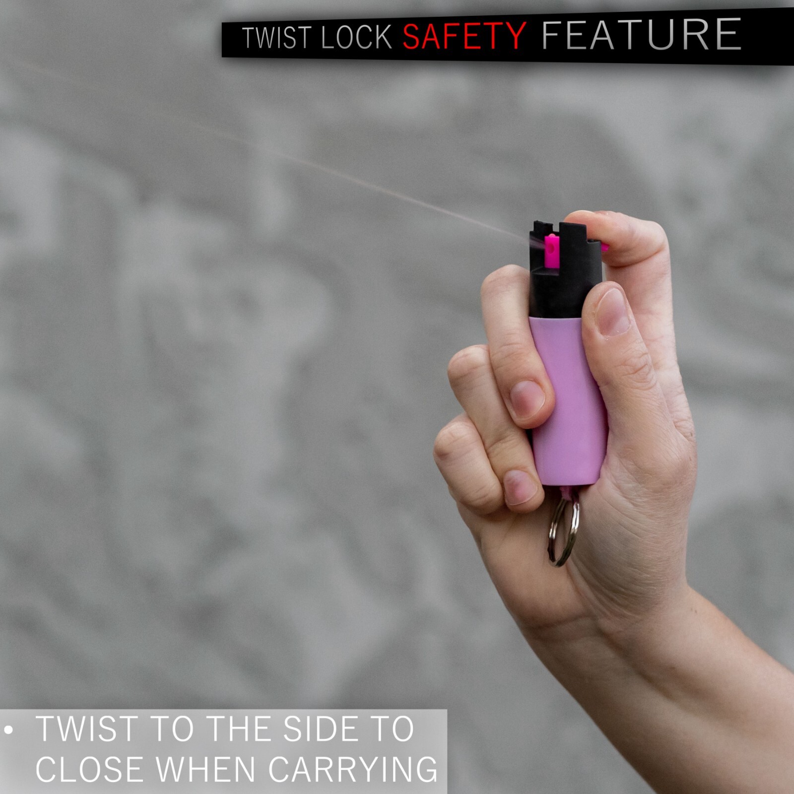 Police Magnum Mini Pepper Spray Self Defense- 4 Pack .50 oz Key Ring PINK Sleeve