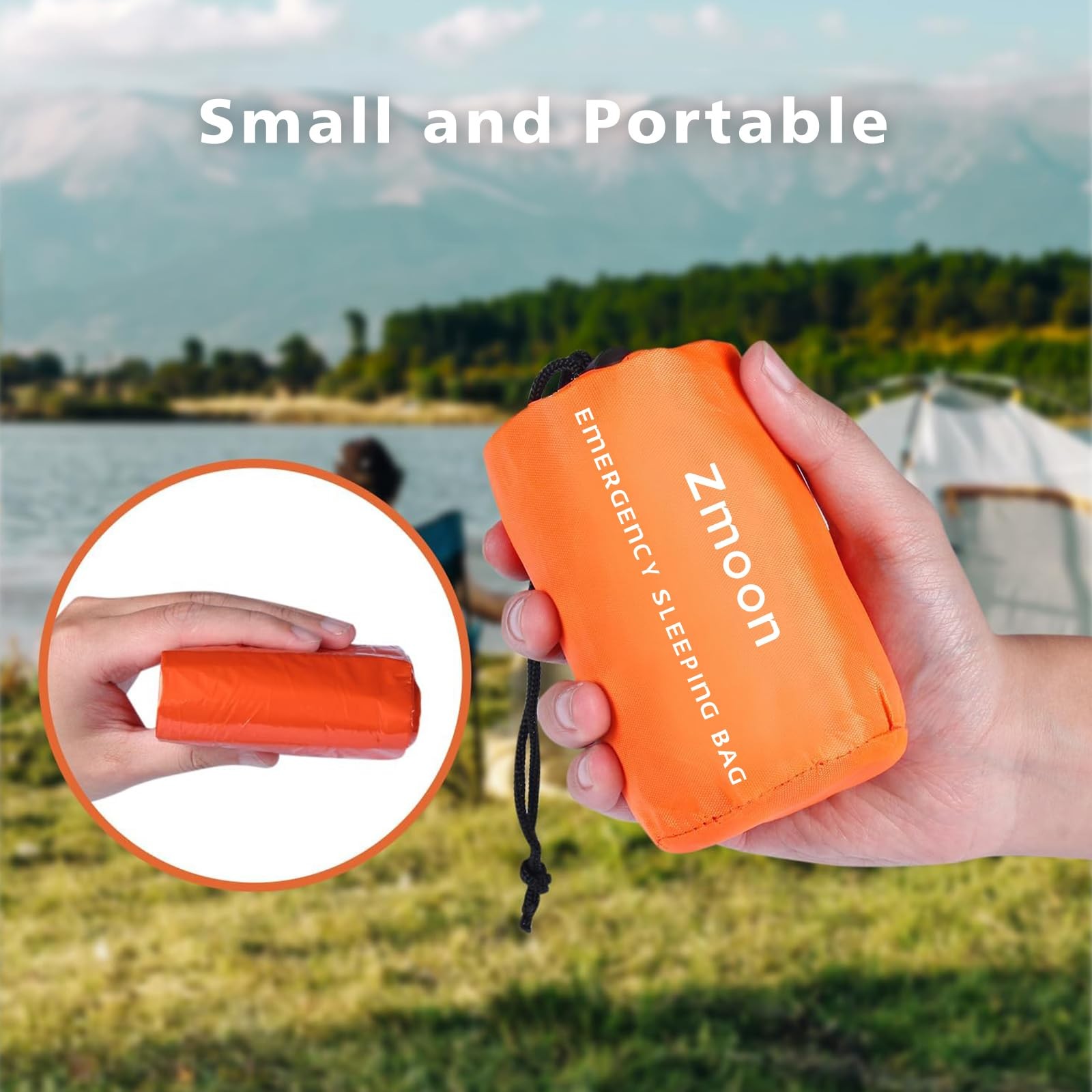 Zmoon Emergency Sleeping Bag Survival Bag, Orange Pack of 2, orange-2pcs