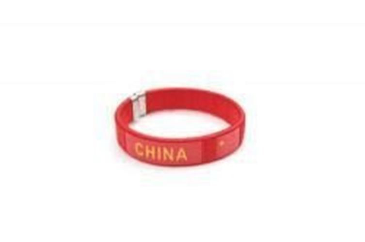 China Red Country Flag Flexible Adult C Bracelet Wristband… 2.5 Inches in Diam