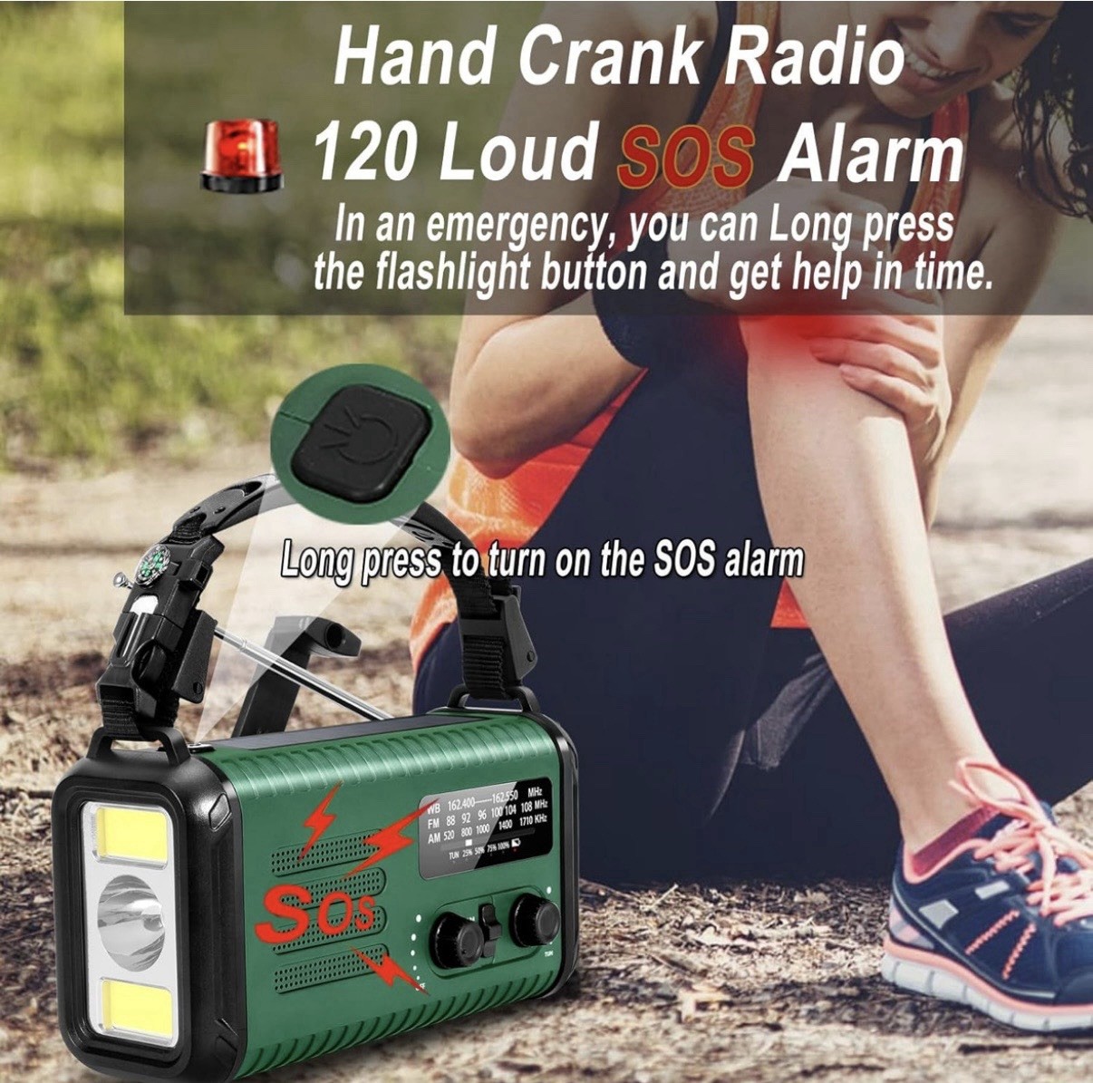 20000mAh/ 74000mWh Hand Crank Emergency Radio AM/FM/NOAA Weather