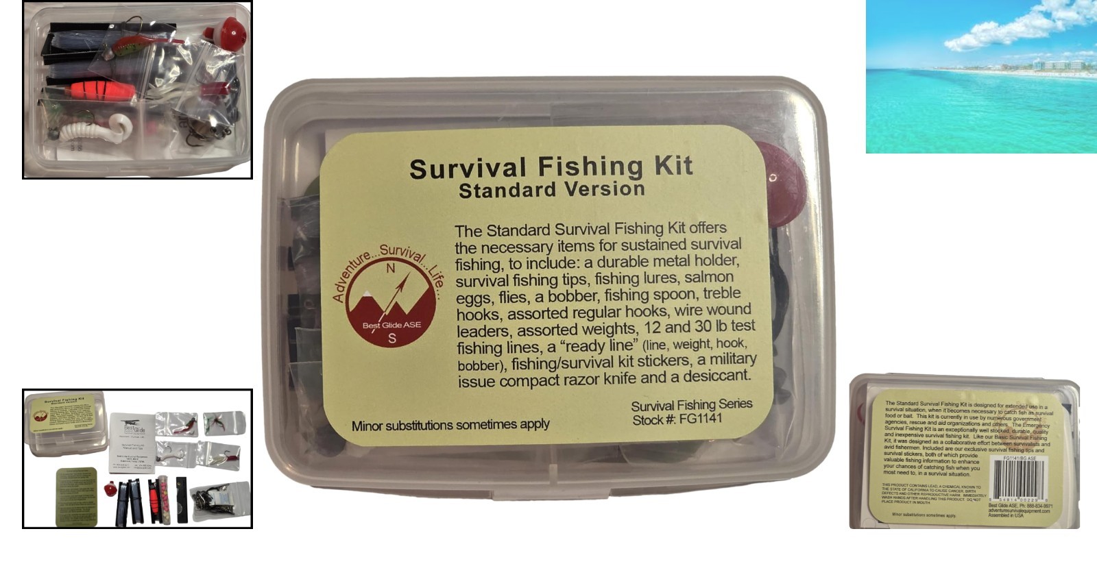 Survival Fishing Kit – Complete Gear in Compact 4.4×3.25×1 Inch Design