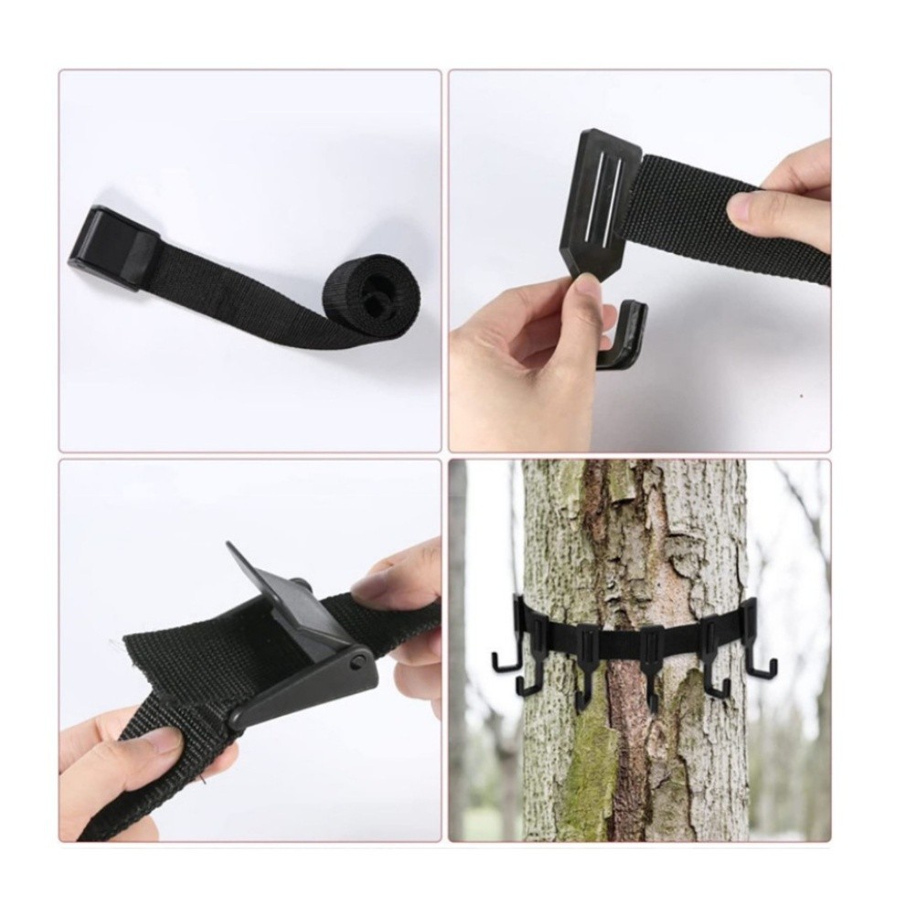 For Outdoor Camping Hooks with Webbing 46 Hook Set for Hanging Gear on Trees