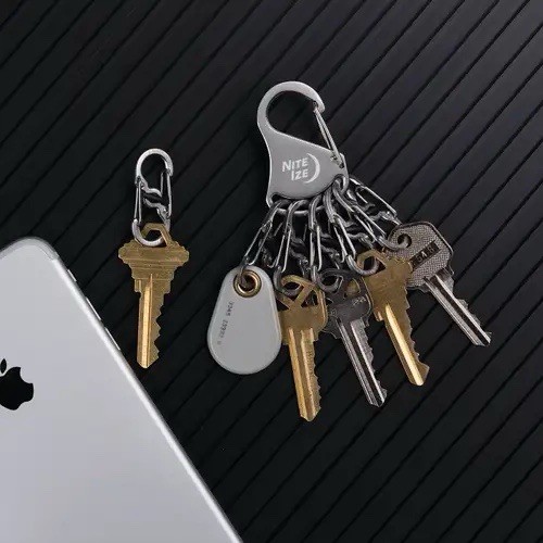 NITE IZE KeyRack Locker Stainless Keychain Locking S-Biner Clips (KLK-11-R3)