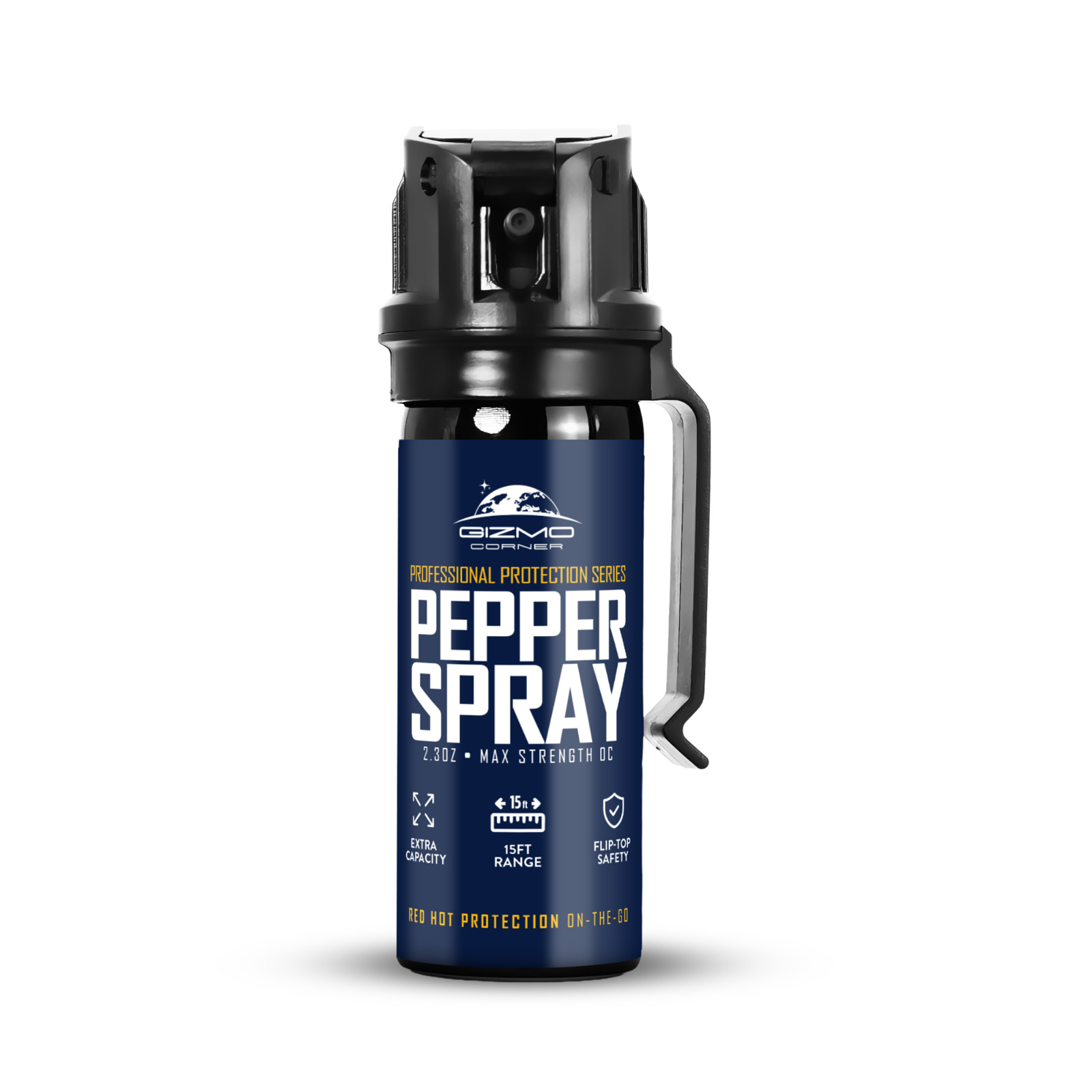 Gizmo Corner 2.3oz Pepper Spray 15ft Range Flip-Top Safety for Women Protection
