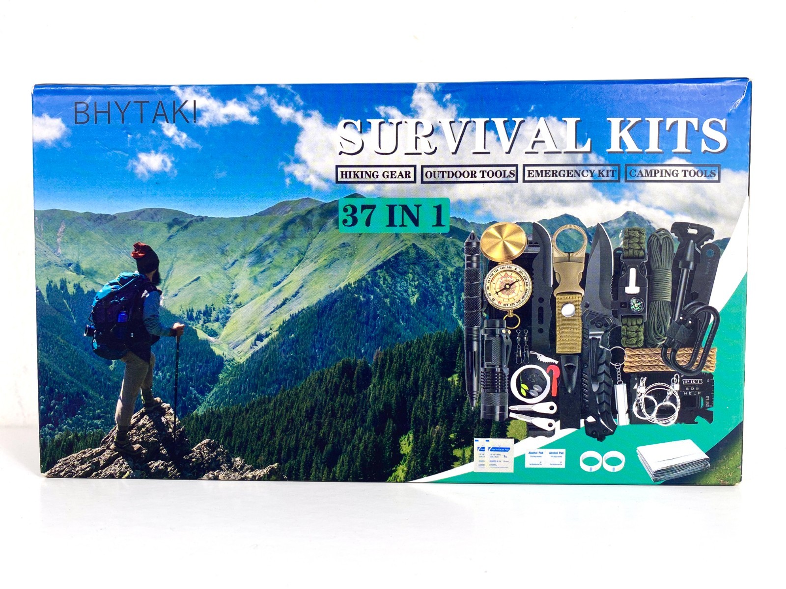 BHYTAKI SURVIVAL KIT 37 In 1 ~ Emergency Survival Kit for the Outdoors ~ New
