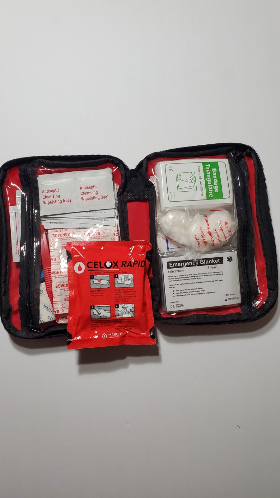 Red Mini First Aid Kit – Small Soft Shell Medical Kit for Home,Travel