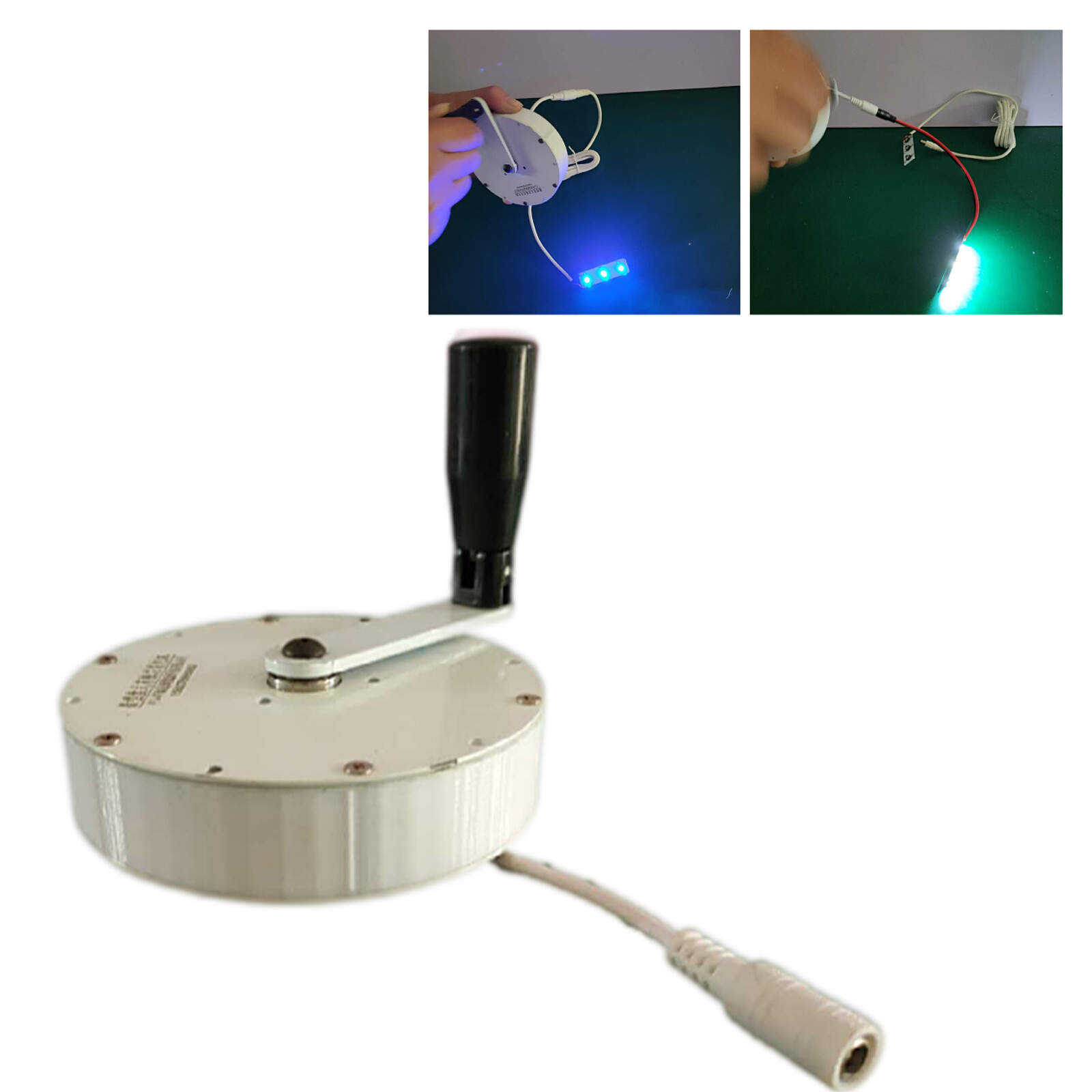 80W Portable Micro DC HAND CRANK GENERATOR OUTDOOR EMERGENCY CHARGING LIGHTING