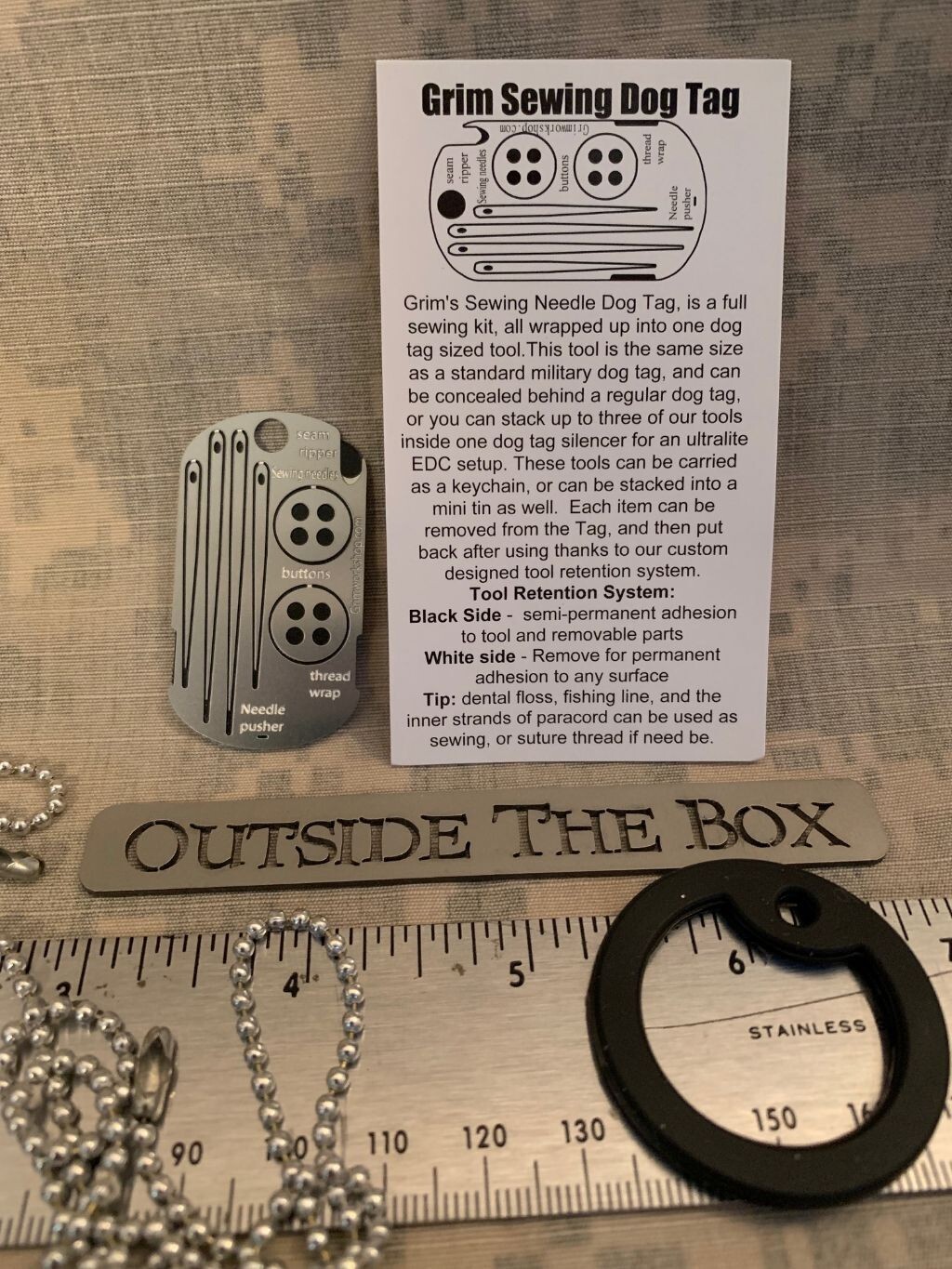 Emergency/Survival: Grim Workshop NEW – Sewing Dog Tag – MADE IN USA!
