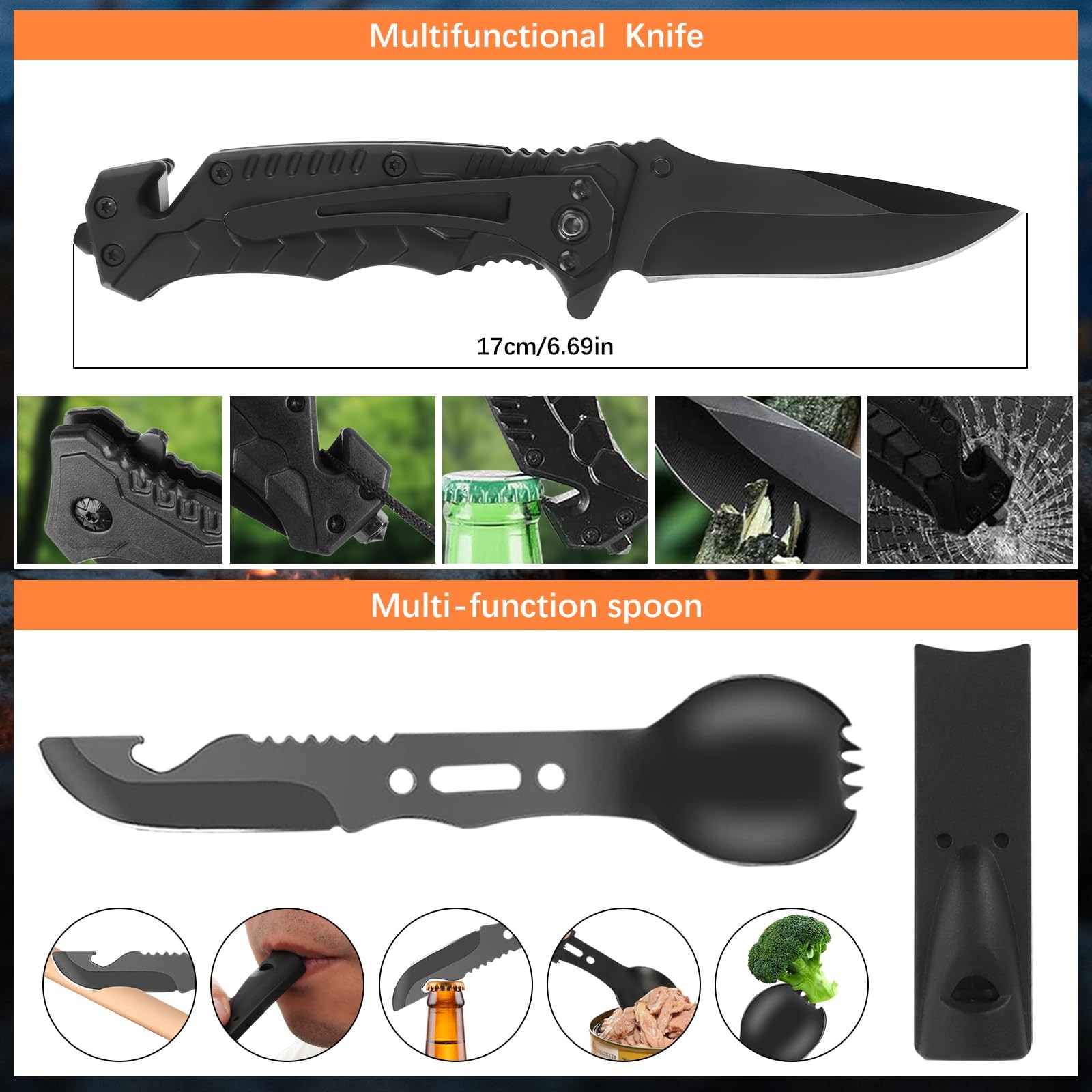 102 in 1 Outdoor Emergency Survival Kit – Multifunctional Equipment Kit with To…
