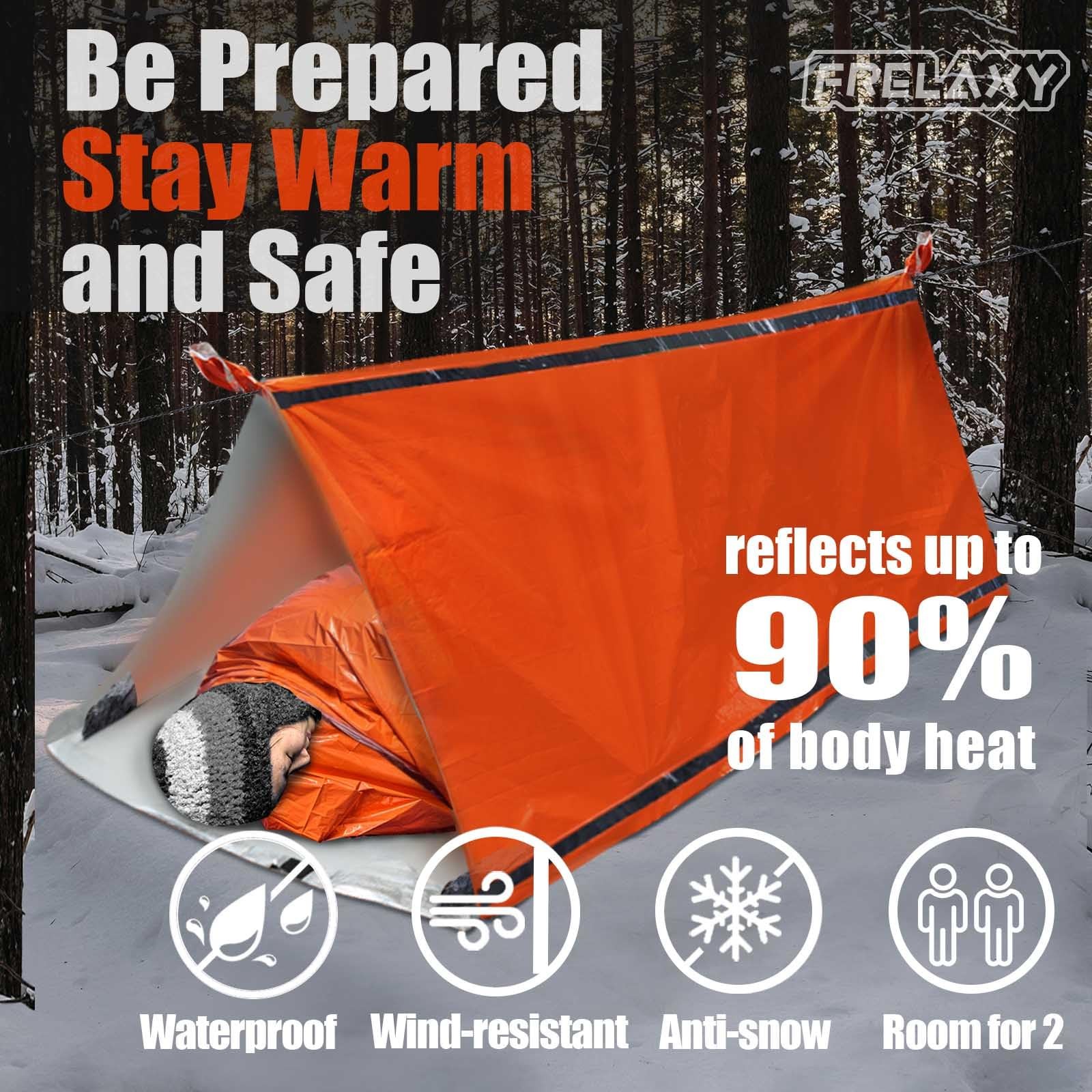 Extra-Thick Emergency Tent, Compact Survival Tent with Whistle, Upgraded Para…