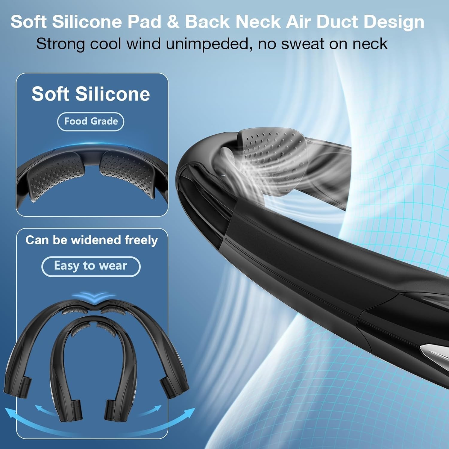 AI Neck Fan, 6 Speeds Adjustable Portable Personal Fan Rechargeable, 6000 mAh…