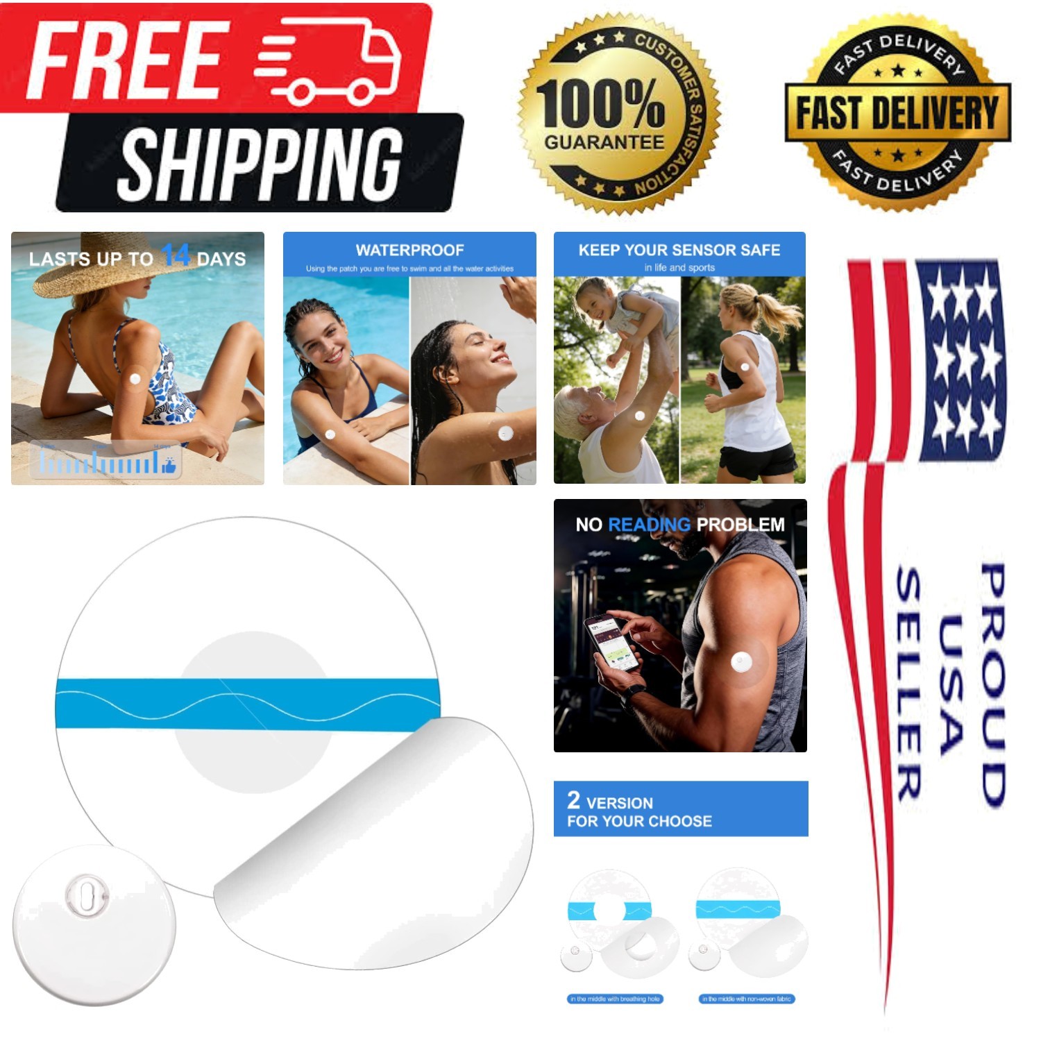 Hypoallergenic 20 Pack Freestyle Libre 3 Adhesive Patches – Comfortable & Secure