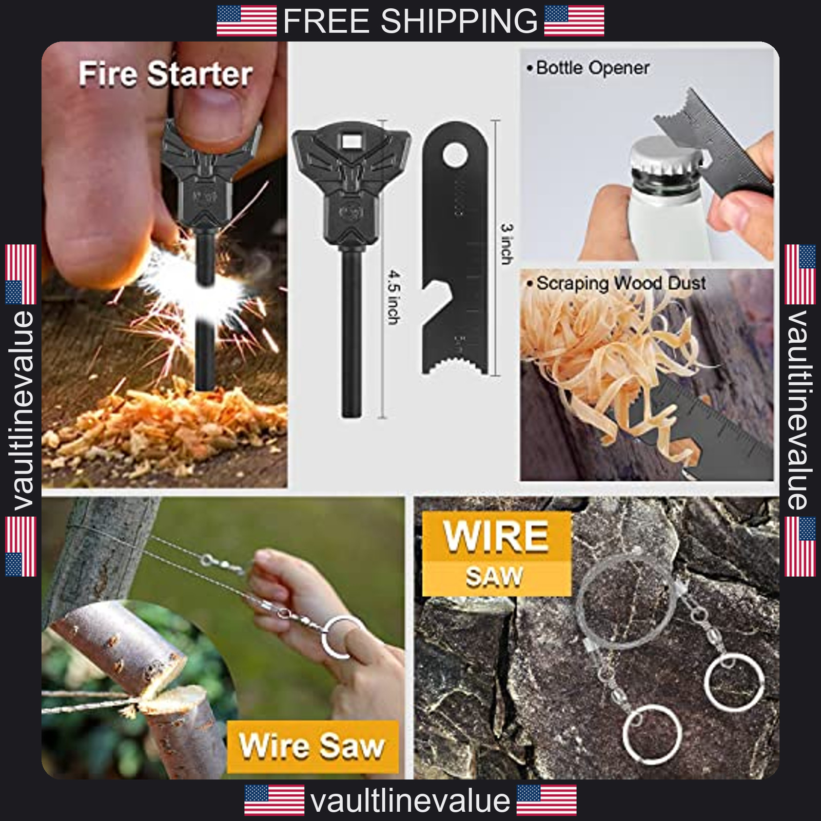 Survival Kit 19-in-1 Emergency Gear Camping Hunting Fishing Gifts for Men
