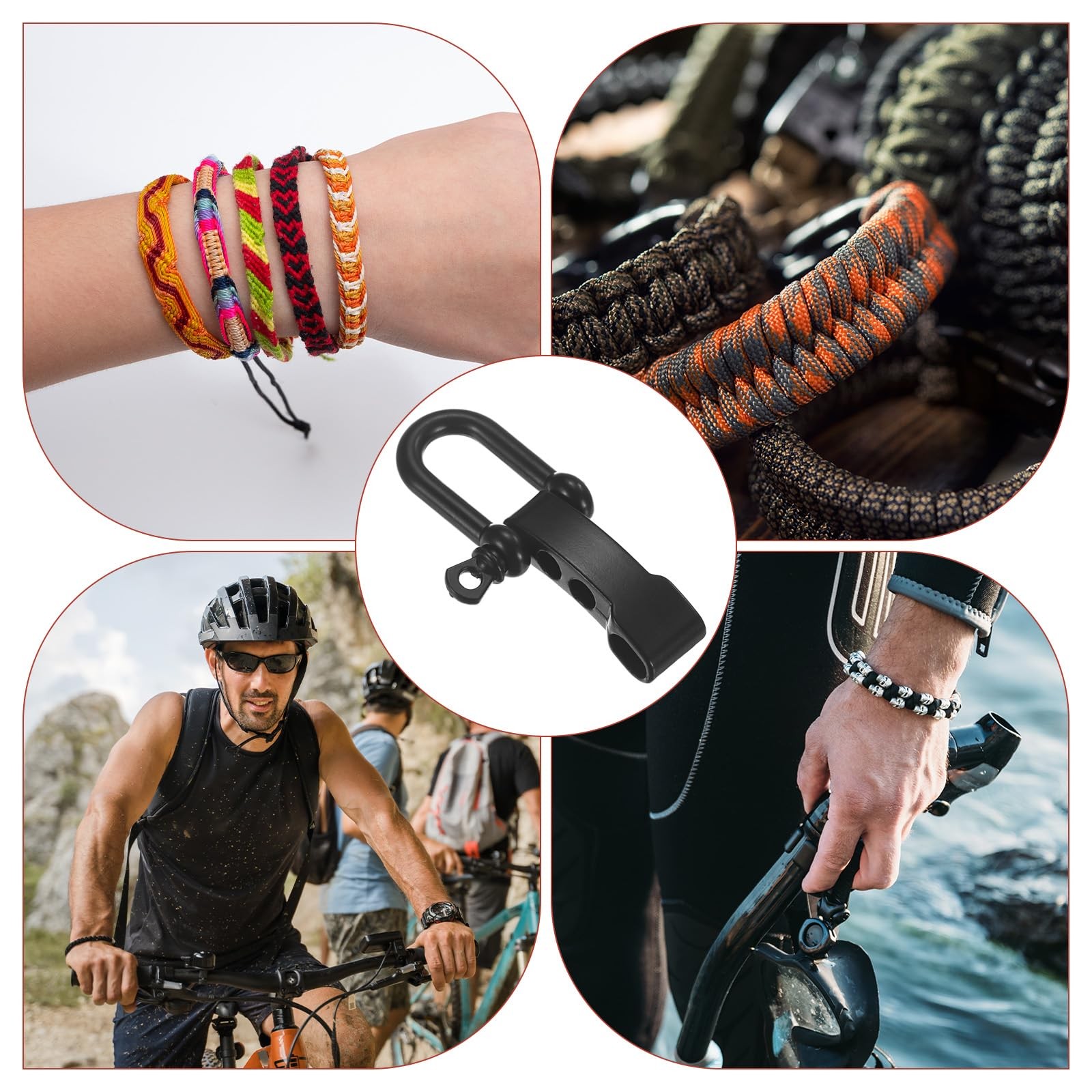 TIXIPEM Paracord Bracelet Shackle Buckle [10PCS] – 55 x 26 mm, Black