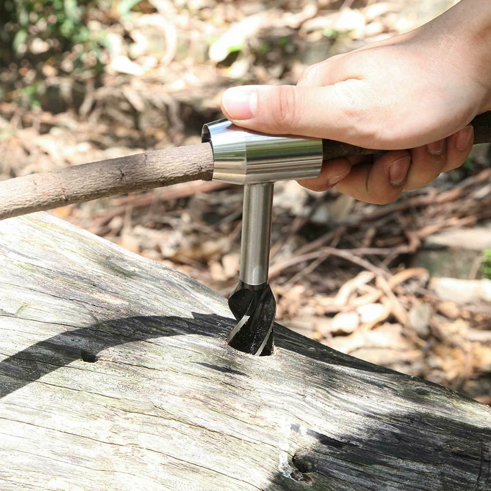 Wood Drill Manual Hand Auger Wrench Outdoor Survival Tool for Bushcraft Settlers
