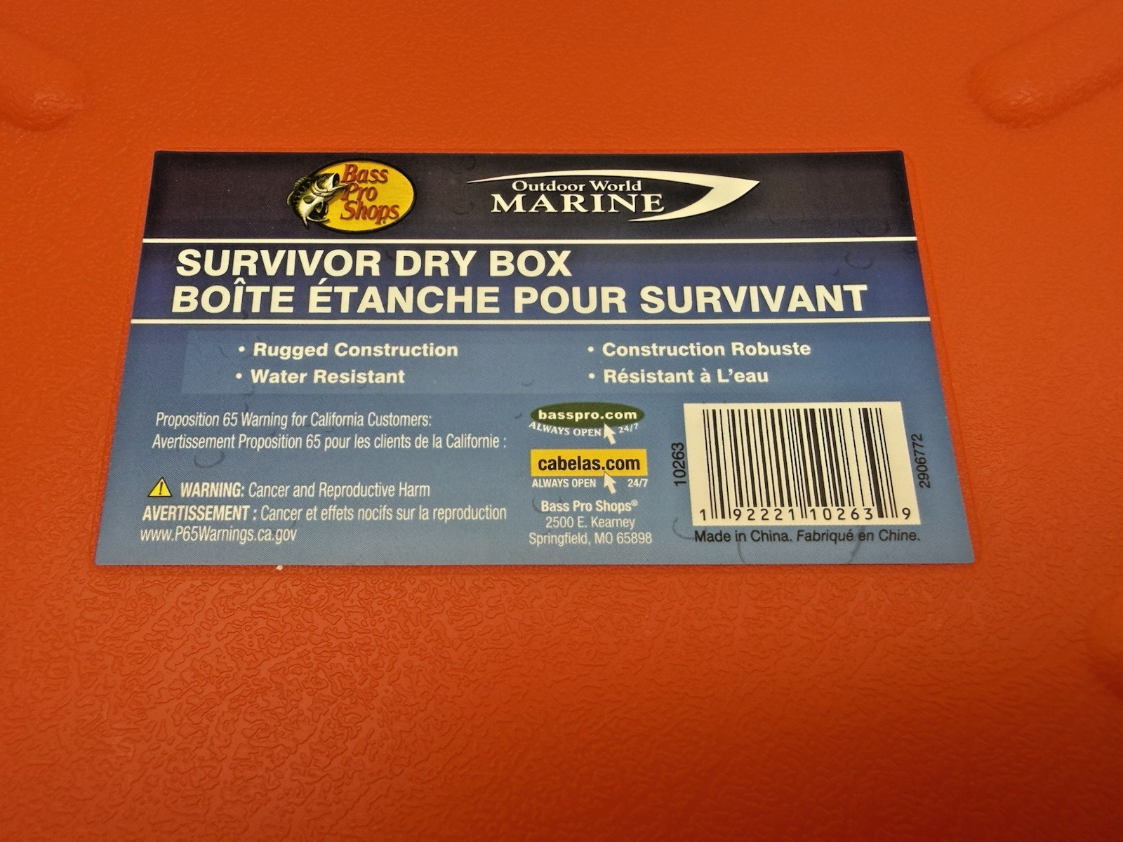 Bass Pro Shops Marine Survivor Dry Box Orange