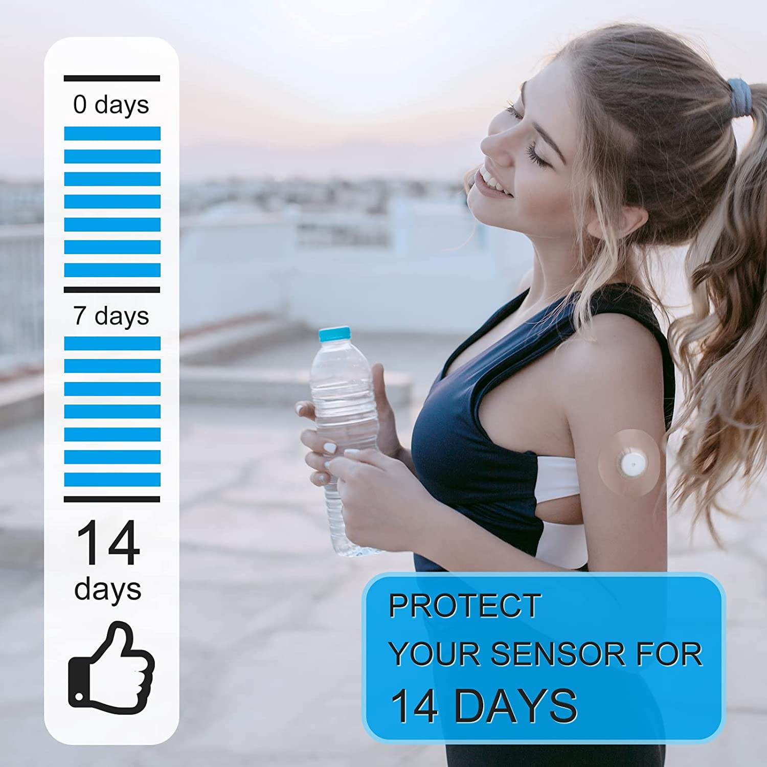 Freestyle Sensor Adhesive Bandage Patches Pack of 60Pcs, Blue