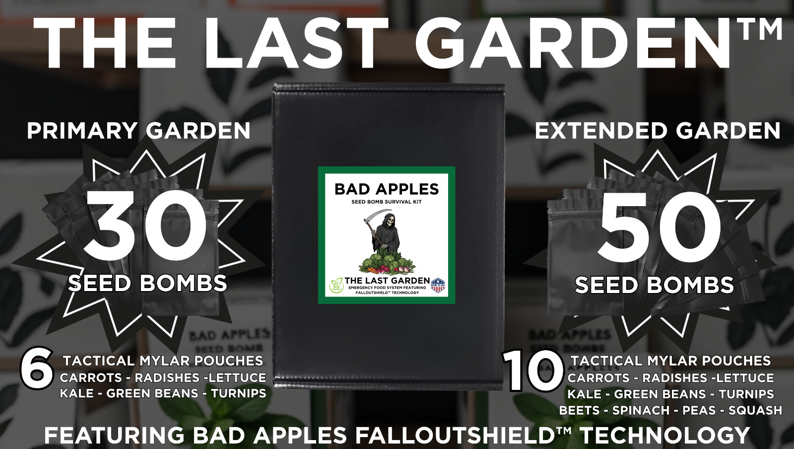 Bad Apples THE LAST GARDEN™ Emergency Survival Food Kit Seed Bombs Prepper Gift