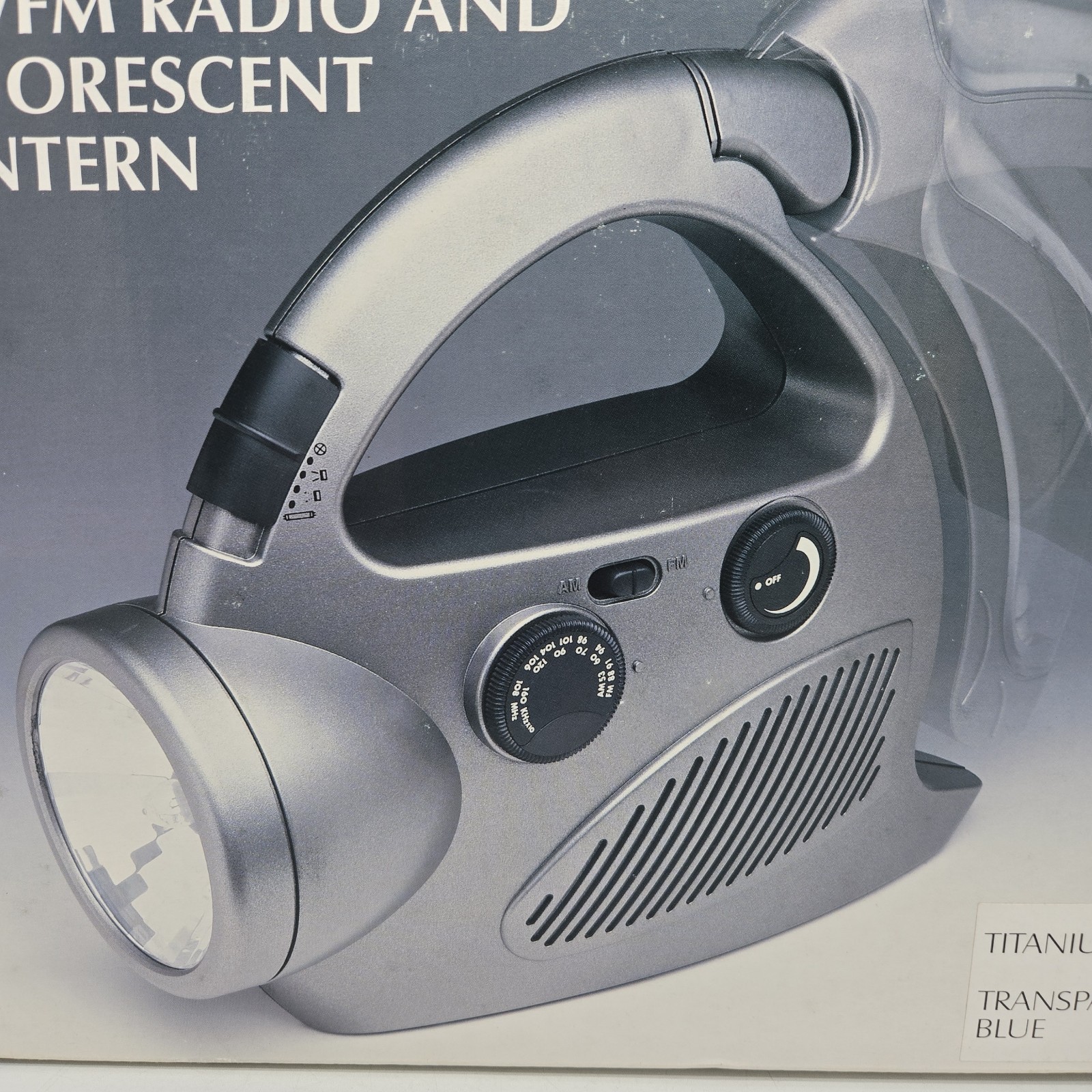 AM/FM Radio & Fluorescent Lantern New In Box w/Spotlight Siren Alarm Table Lamp