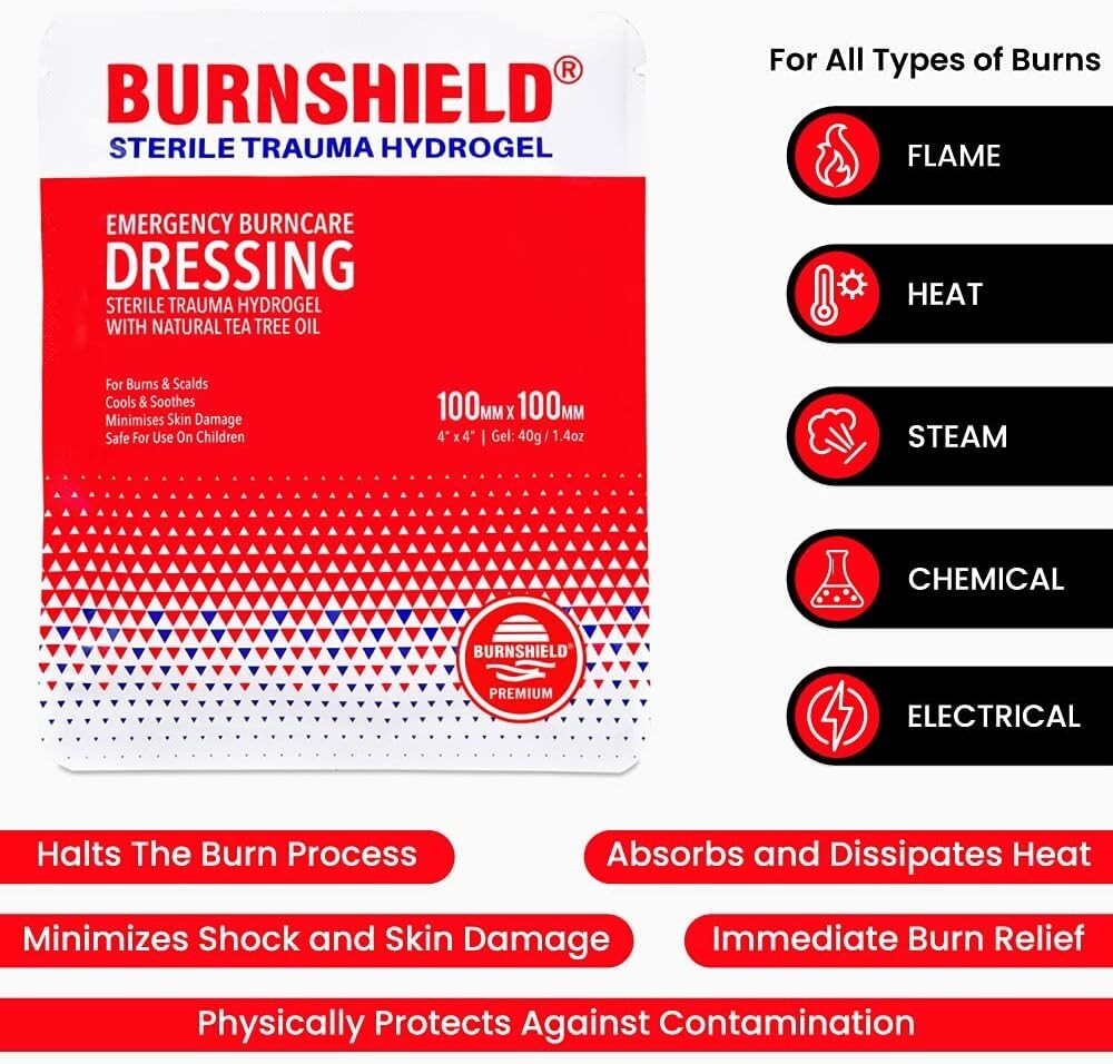 Burnshield 4″ X 4″ Burn Dressing Hydrogel IFAK EMT EMS First Aid Burn Care