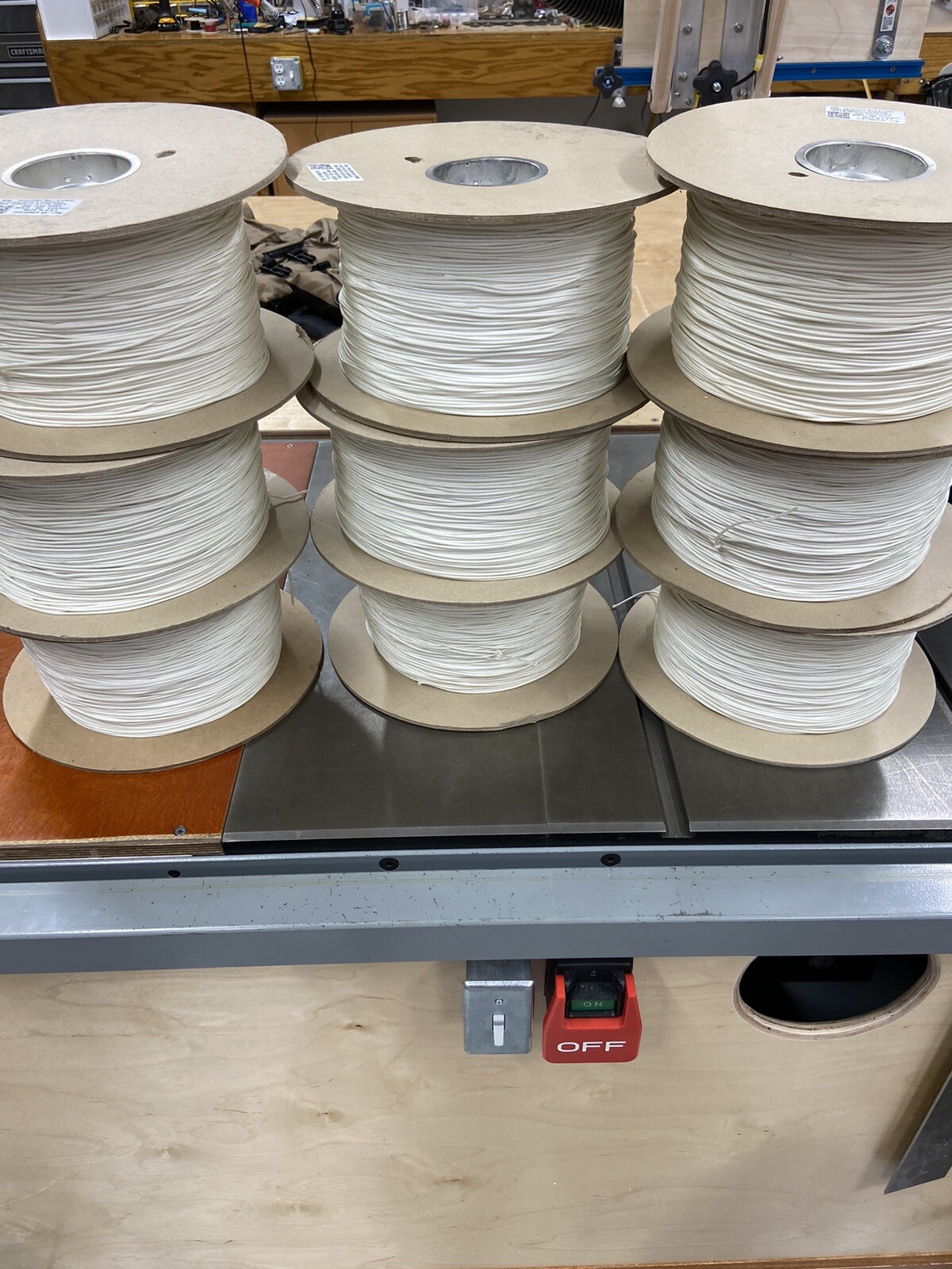 1 SPOOL 3000 FEET OR 1000 YARD OF WHITE MINI PARACORD NYLON FOR KITE STRING ETC.