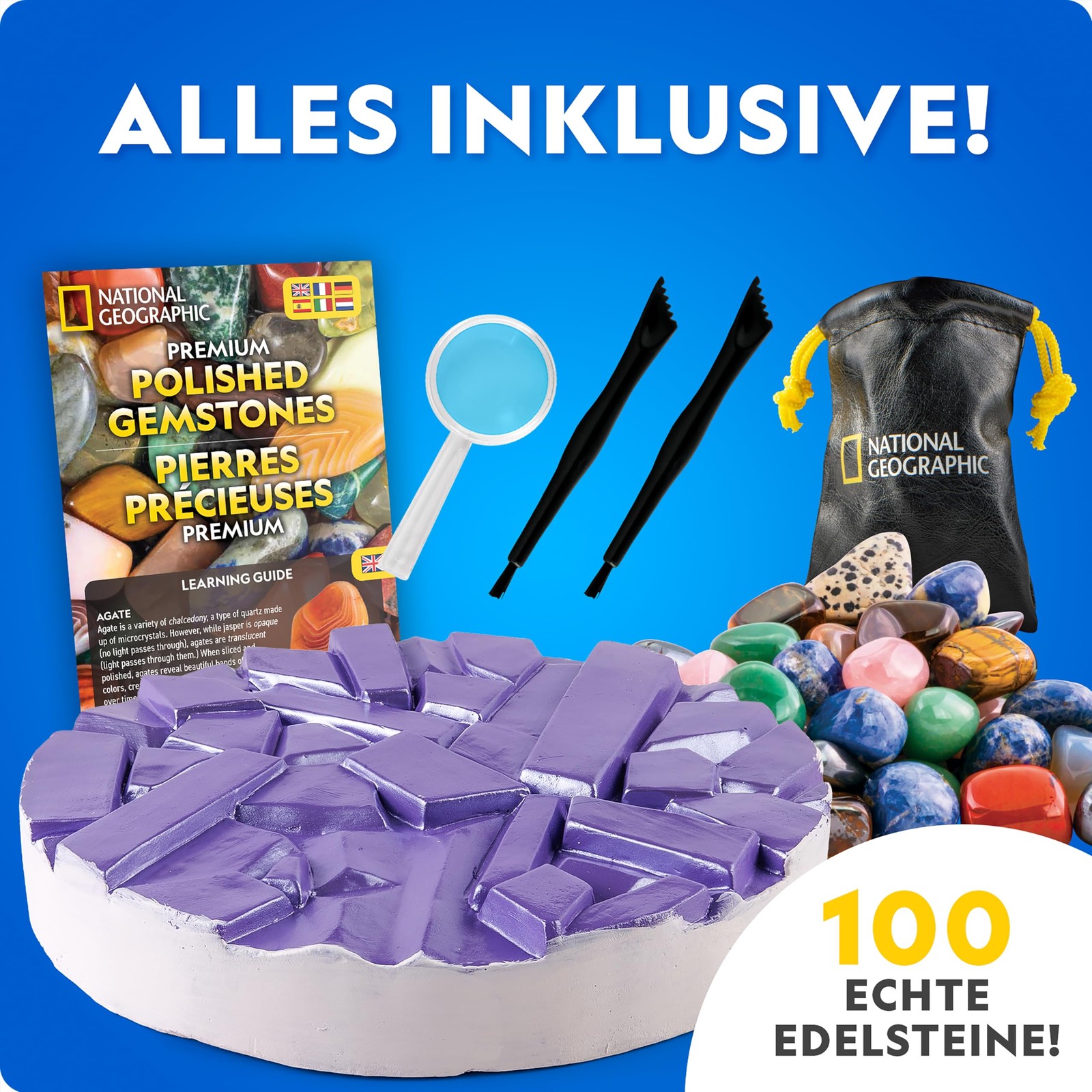 NATIONAL Geographic Huge Gemstone Excavation Set – 100 Real Gemstones a…