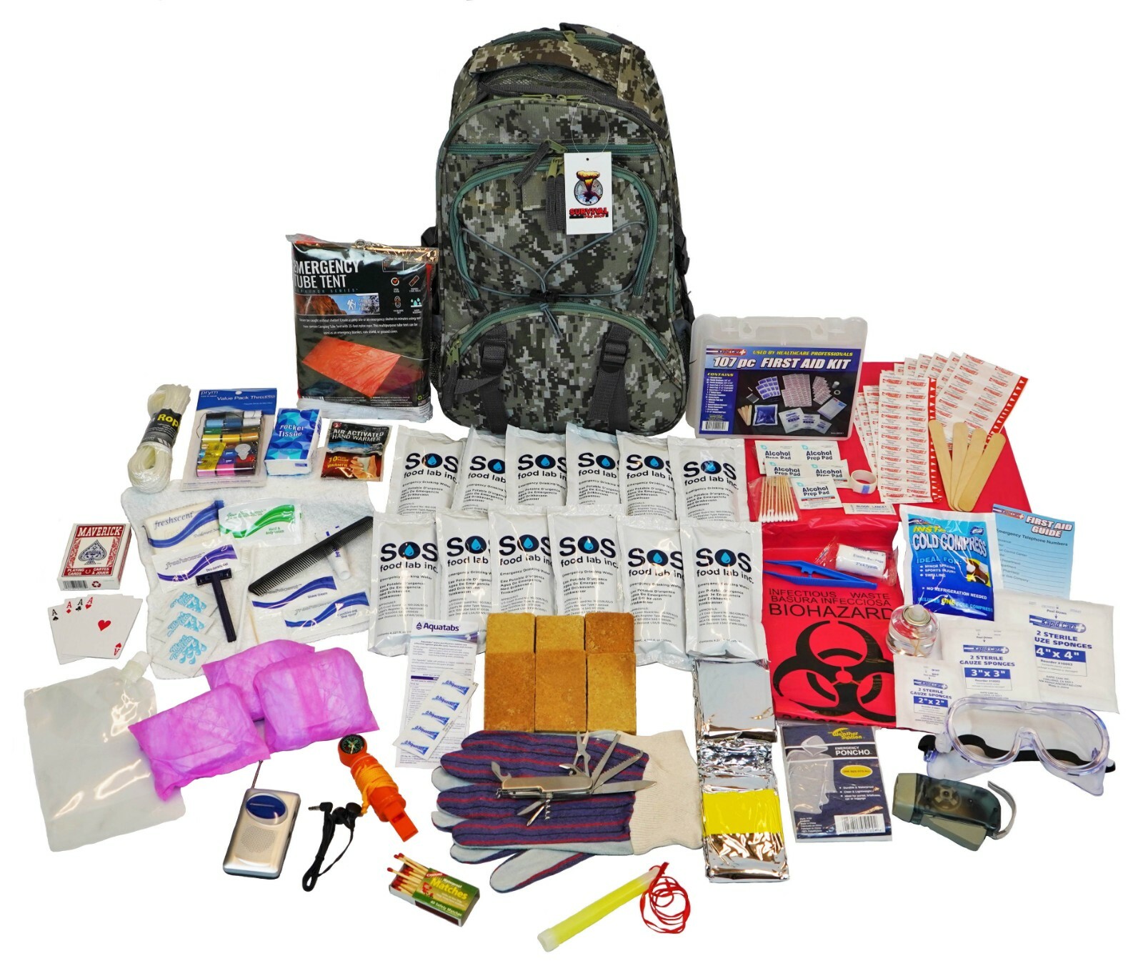 1 Person (72 Hour) Survival Kit – Camo