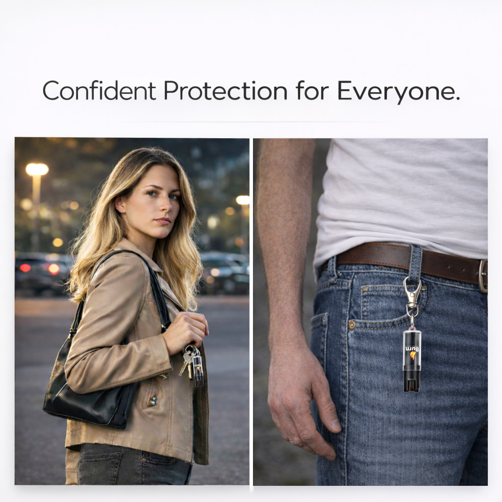 2 Burn Pepper Spray .50oz Self Defense Keychain Security Protection Safety Lock