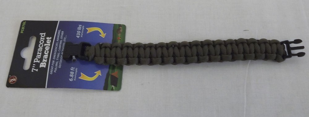 New Paracord Survival OLIVE GREEN Bracelet 7″ Small Wrist 7 Strands 430 Lbs