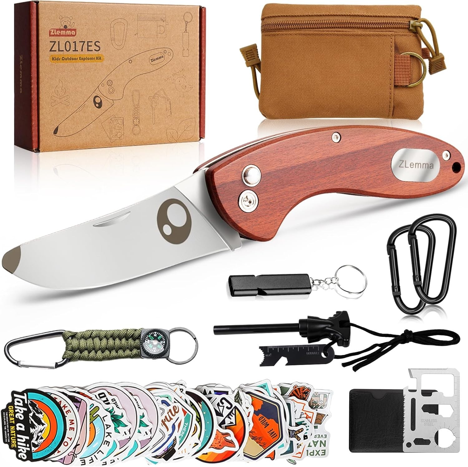 Complete Kids Survival Set with Knife, Fire Starter, Multi-tool and Carry Case